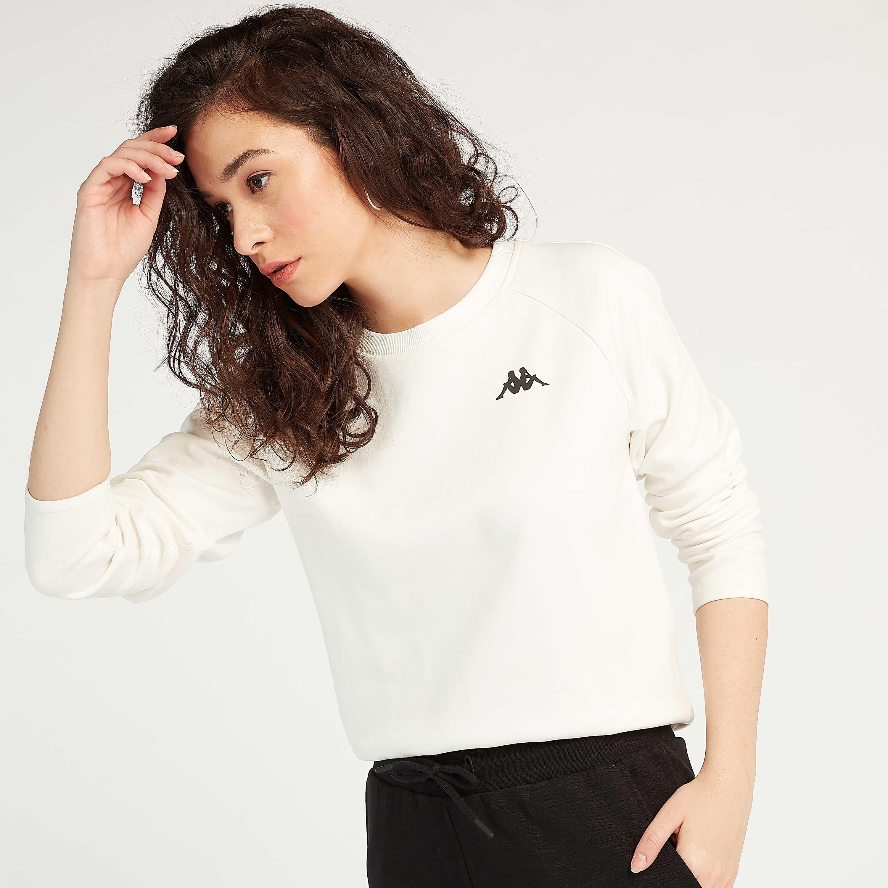 Sustainable Kappa Solid Sweatshirt with Long Sleeves-women-clothing-sportswearandactivewear-hoodiesandsweatshirts-image-6