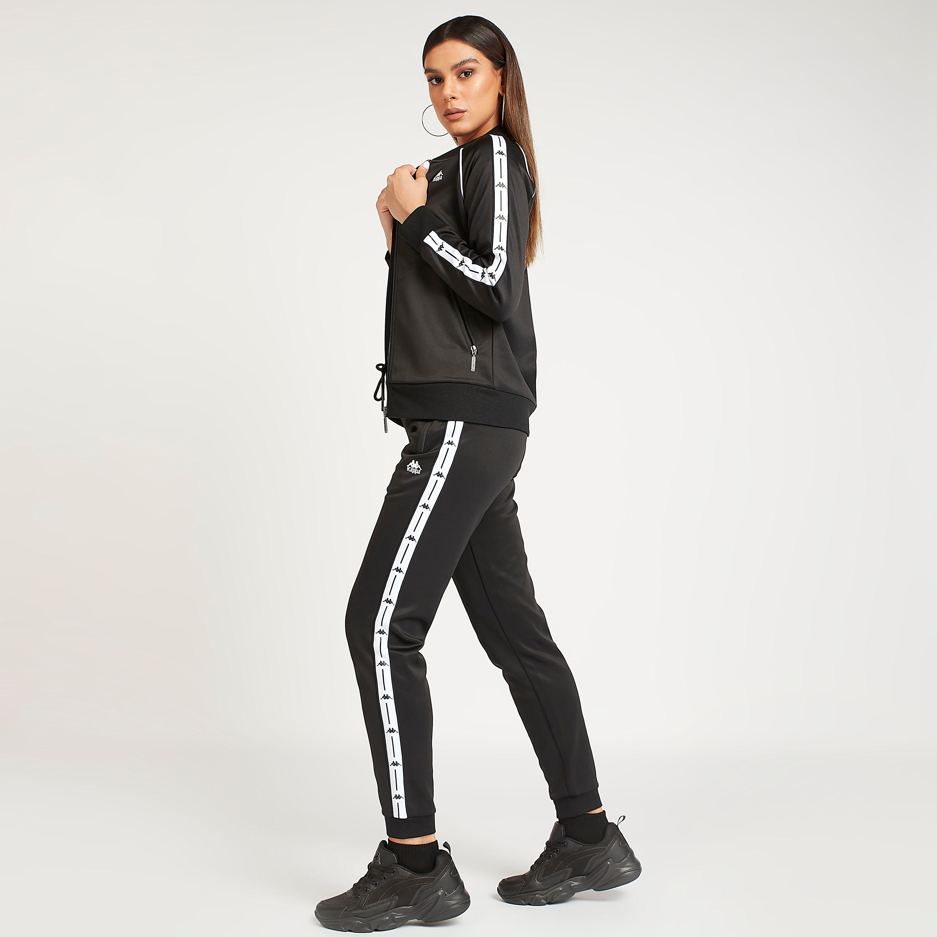 Kappa Logo Print Jacket with Long Sleeves-women-clothing-sportswearandactivewear-coatsandjackets-jackets-image-2
