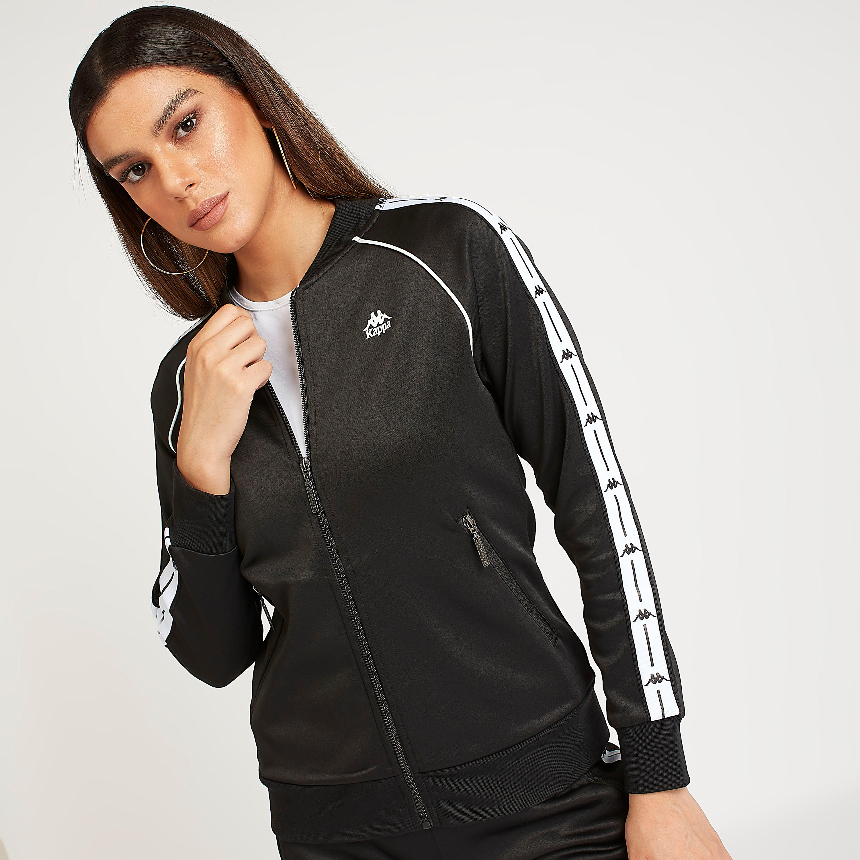 Kappa Logo Print Jacket with Long Sleeves-women-clothing-sportswearandactivewear-coatsandjackets-jackets-image-3