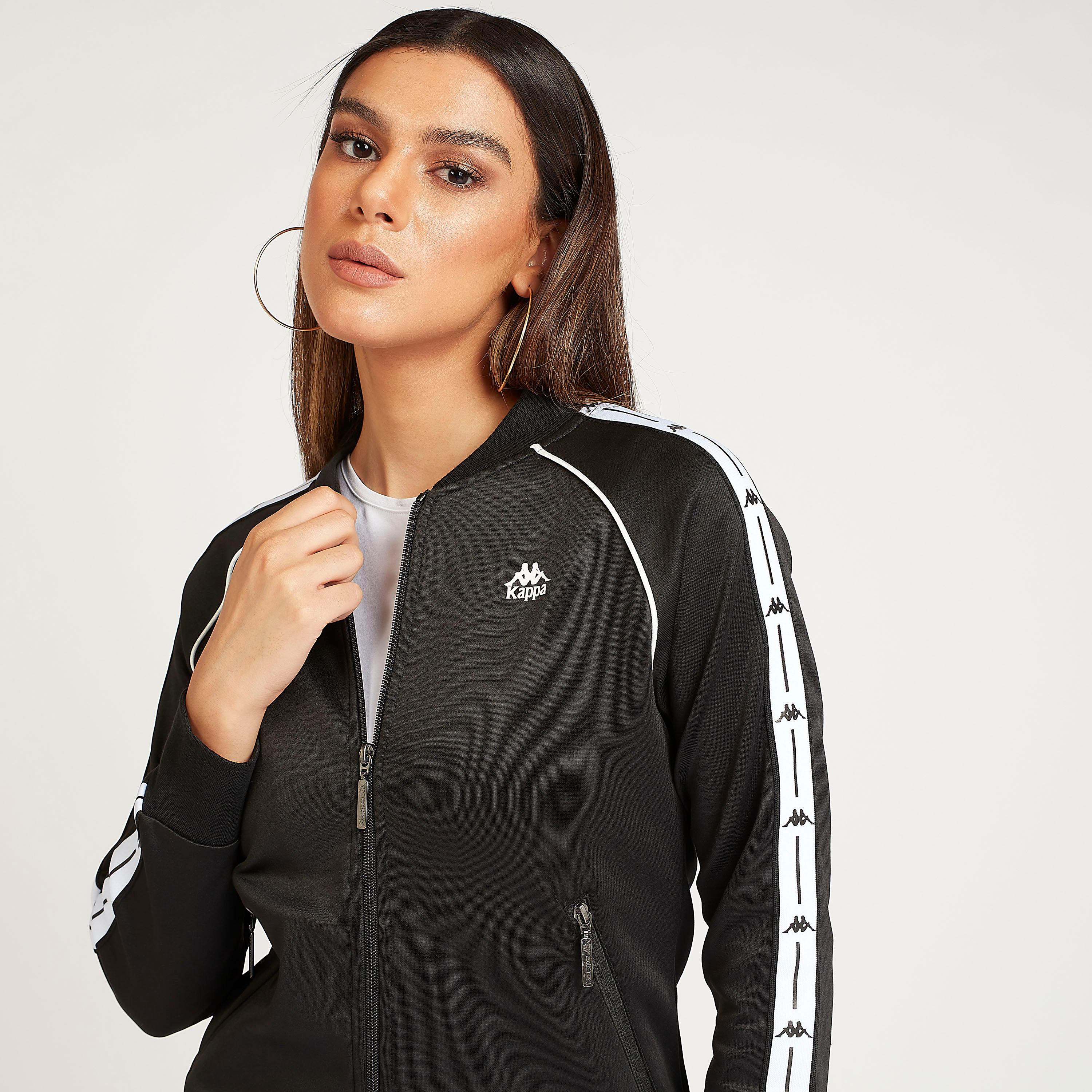 Kappa Logo Print Jacket with Long Sleeves-women-clothing-sportswearandactivewear-coatsandjackets-jackets-image-9