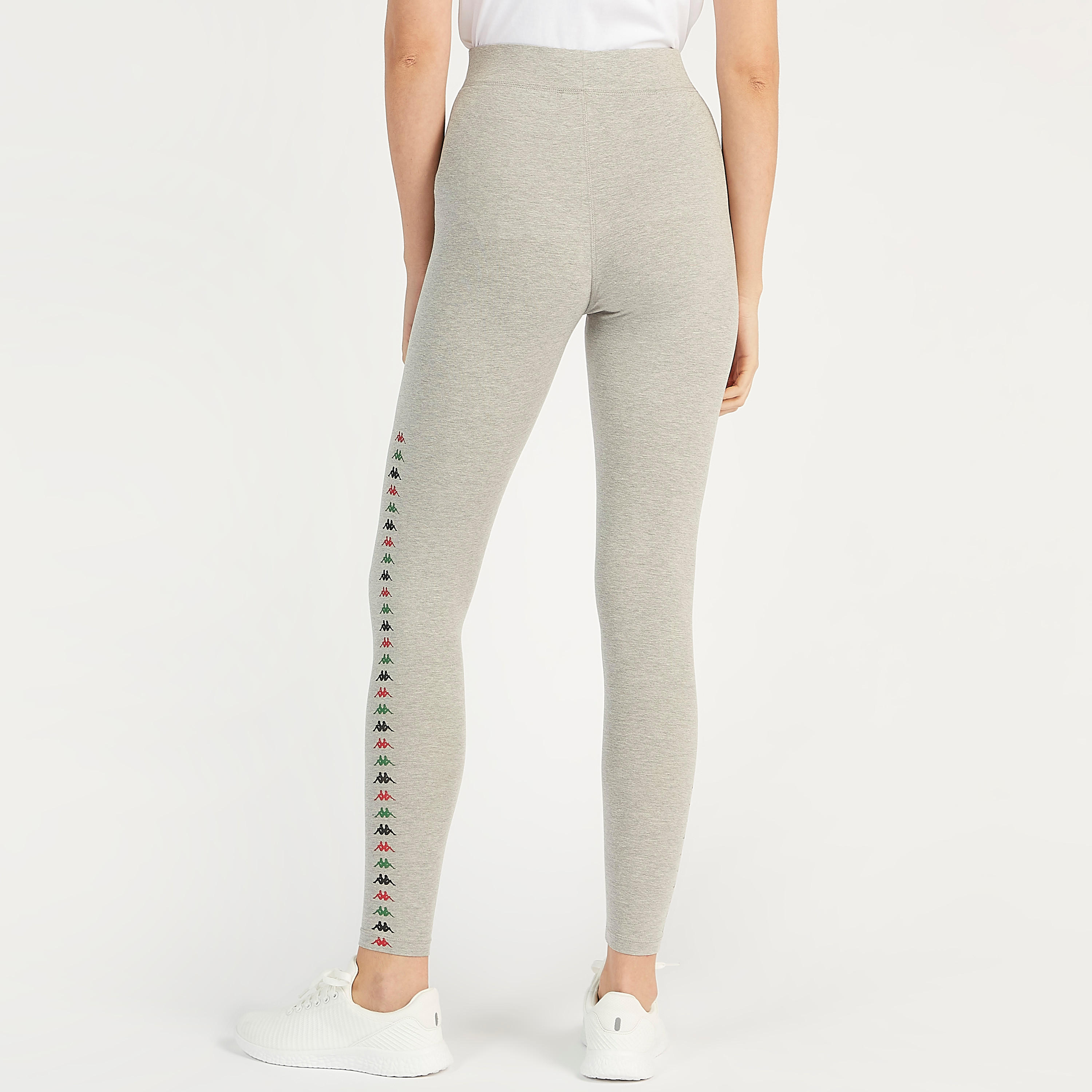 بنطلون رياضي بطبعات شعار وخصر مطّاطي من كابا-women-clothing-bottoms-leggings-image-4