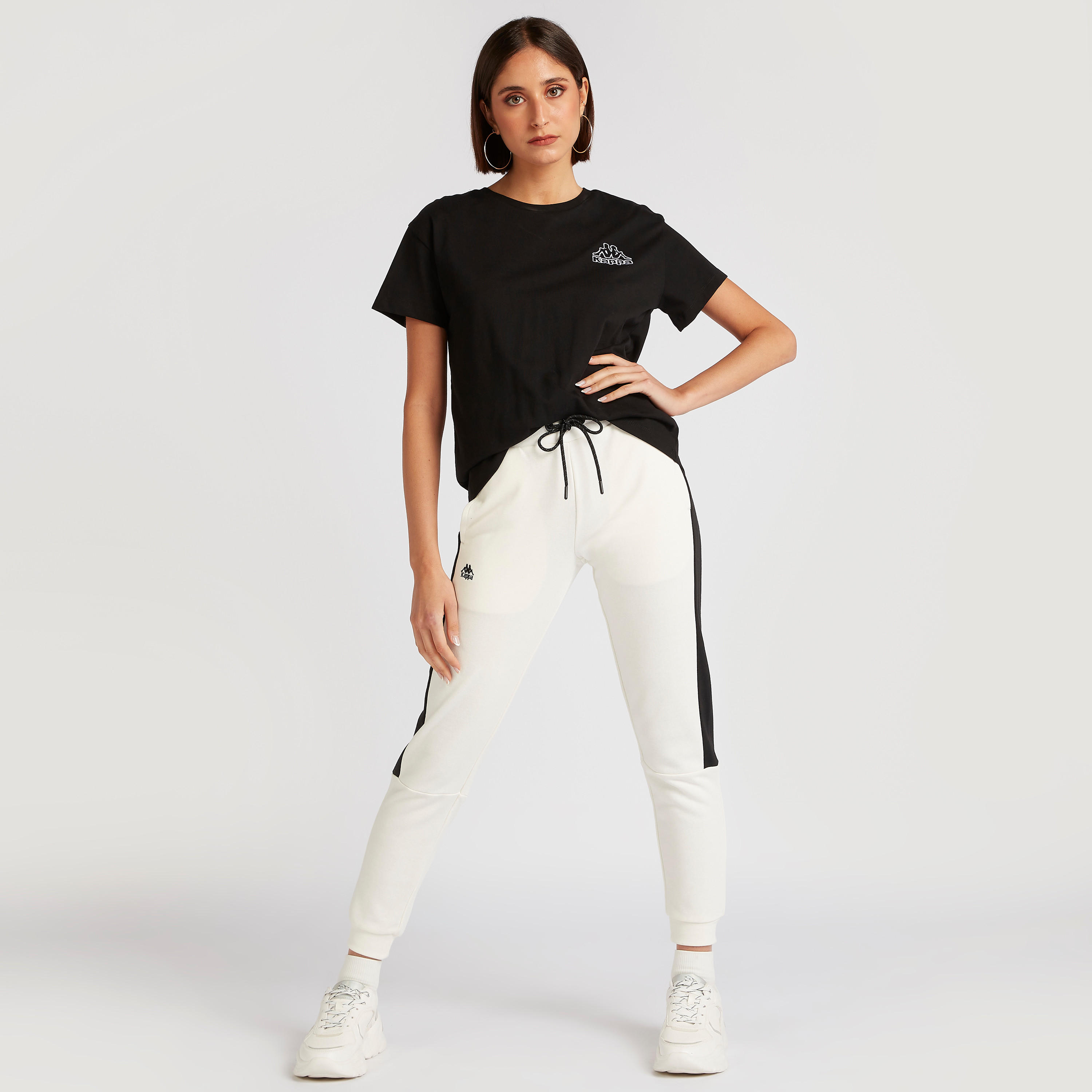 Kappa Solid Crew Neck T-shirt with Short Sleeves-women-clothing-sportswearandactivewear-tshirtsandvests-image-2