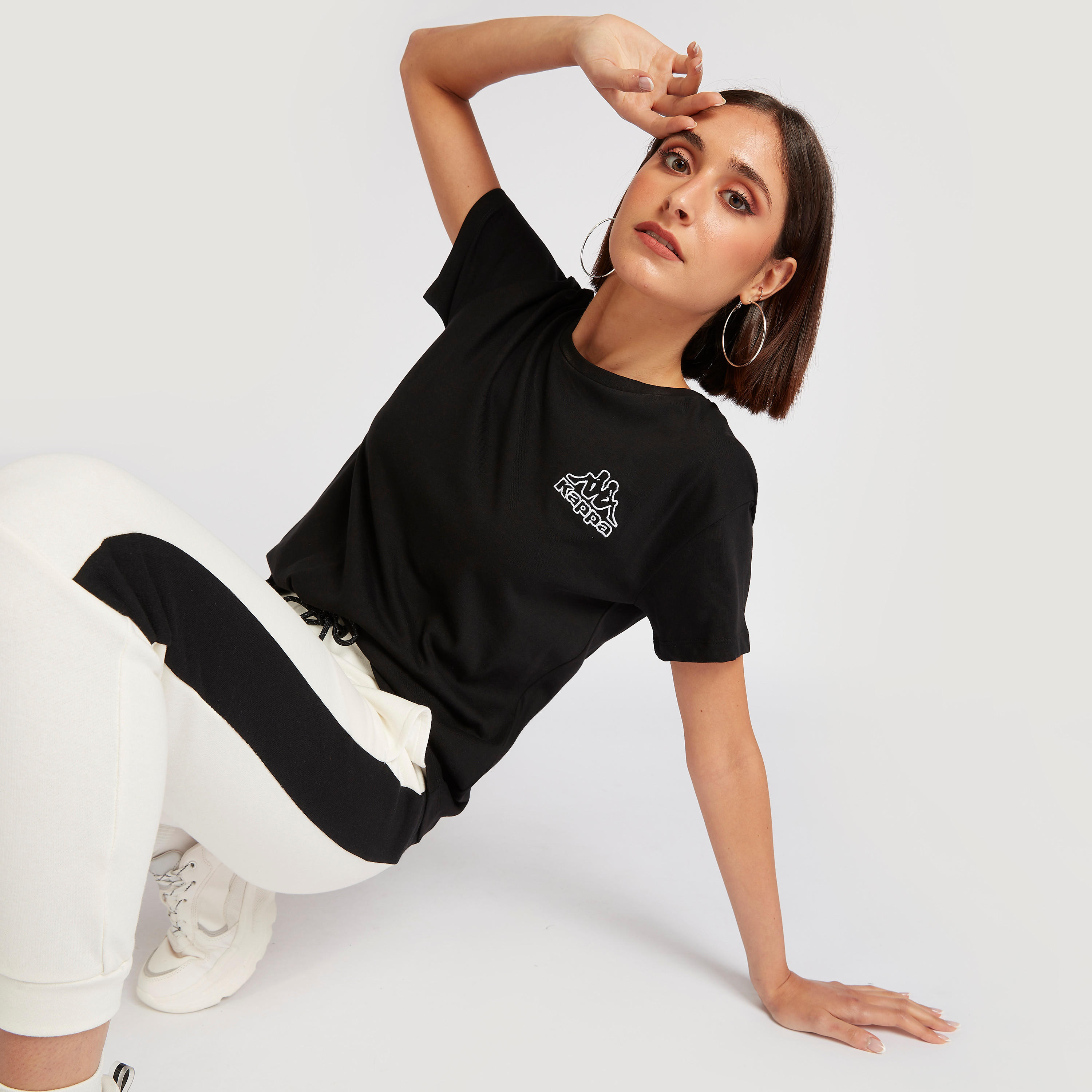 Kappa Solid Crew Neck T-shirt with Short Sleeves-women-clothing-sportswearandactivewear-tshirtsandvests-image-5