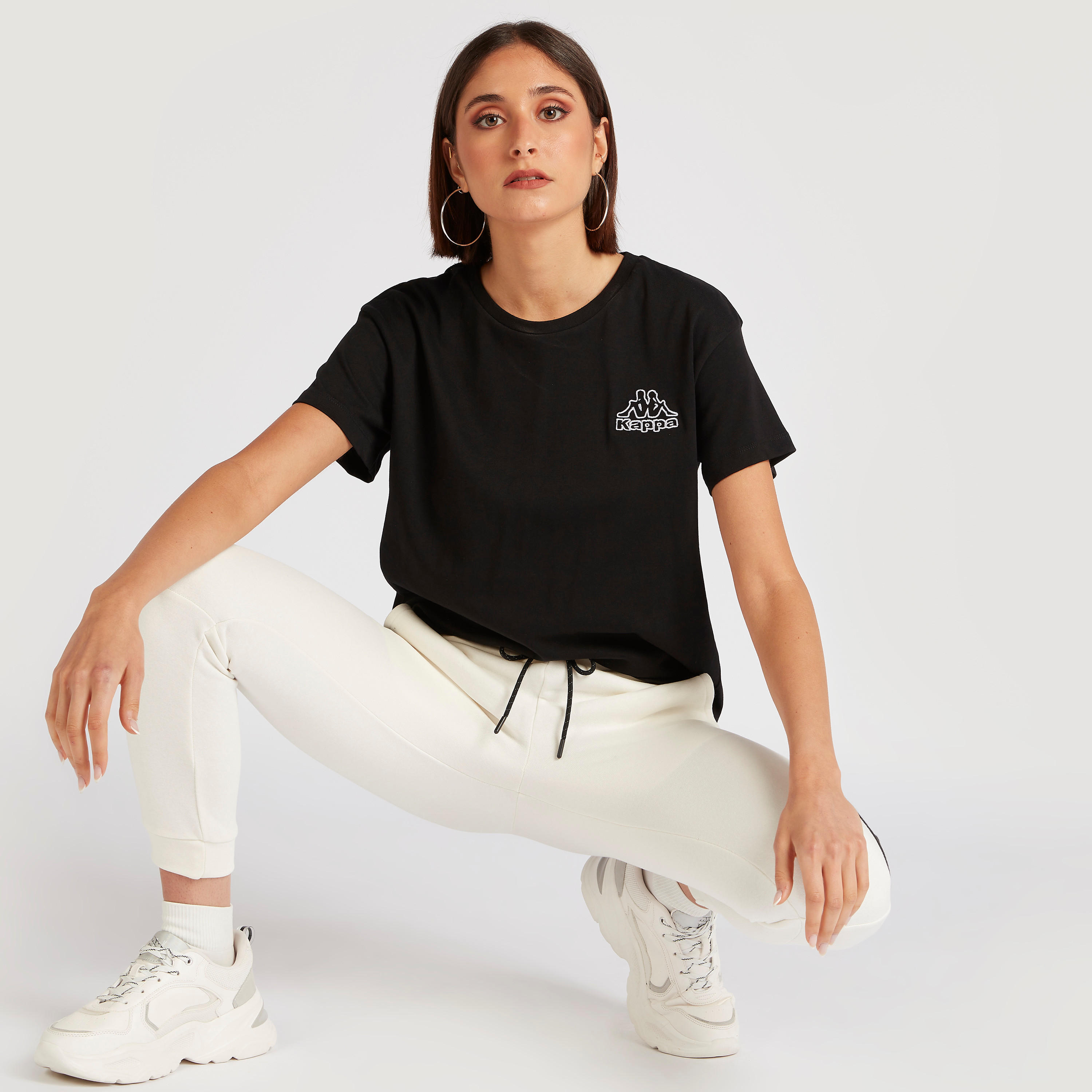 Kappa Solid Crew Neck T-shirt with Short Sleeves-women-clothing-sportswearandactivewear-tshirtsandvests-image-6