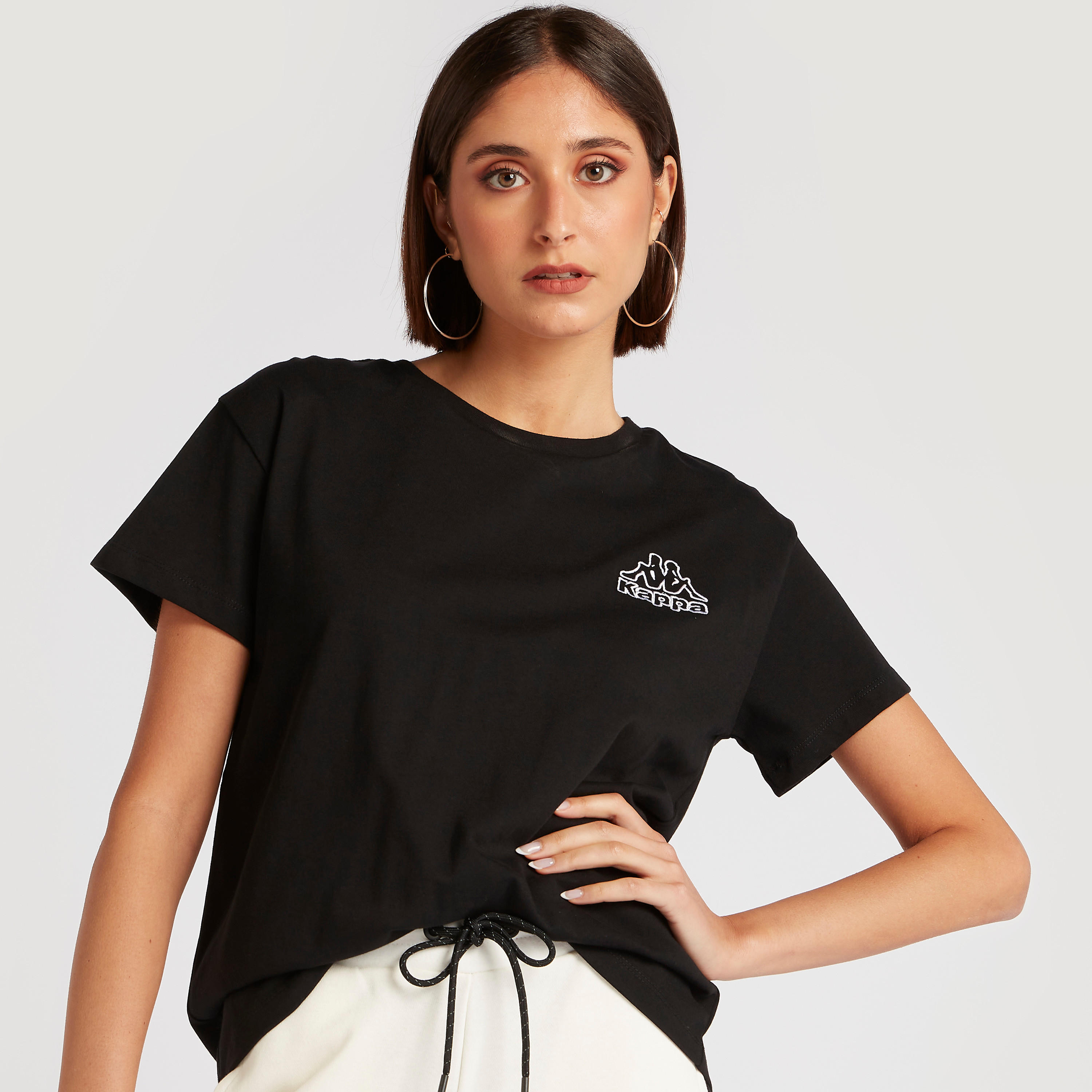 Kappa Solid Crew Neck T-shirt with Short Sleeves-women-clothing-sportswearandactivewear-tshirtsandvests-image-7