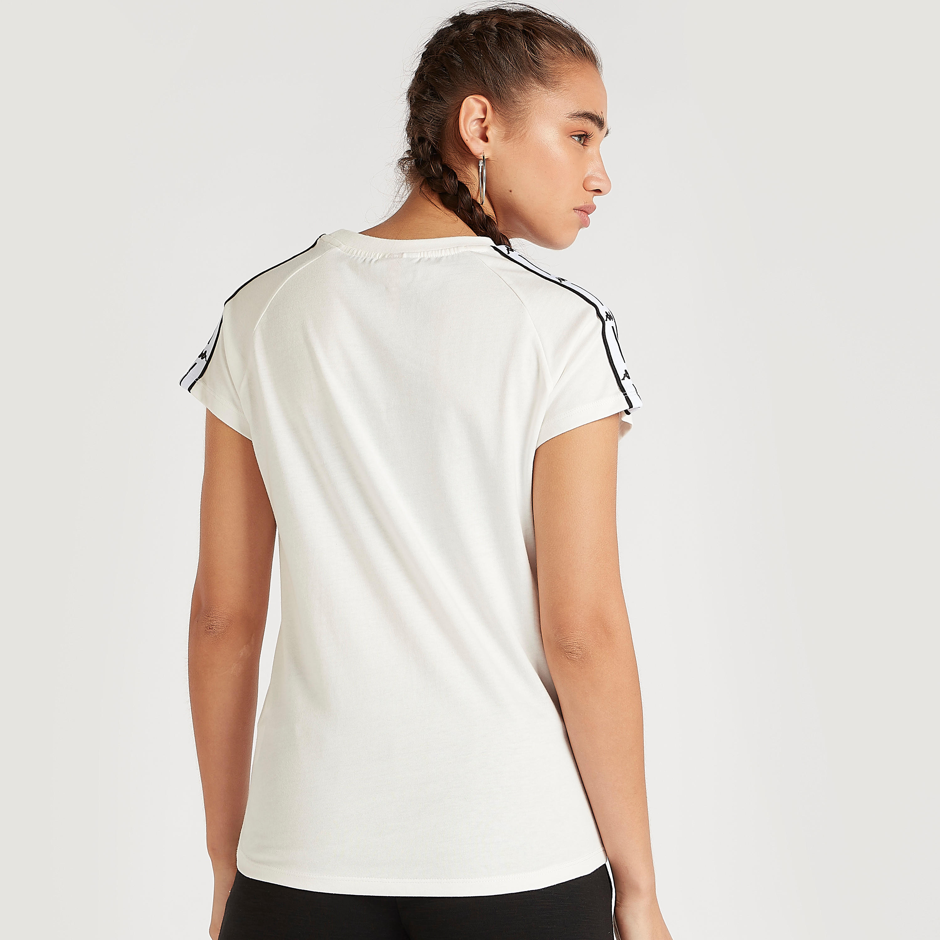 تيشيرت بأكمام كاب بتفاصيل شريطة من كابا-women-clothing-sportswearandactivewear-tshirtsandvests-image-3
