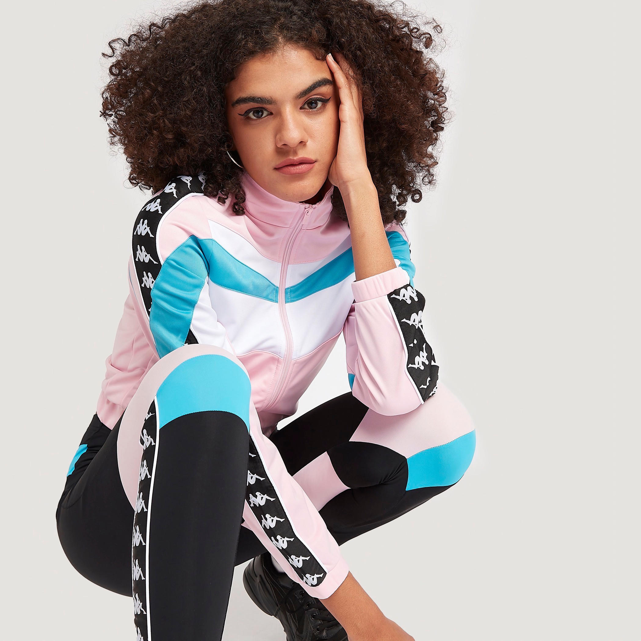 Kappa Zip Through Jacket with Long Sleeves and Printed Tape Detail-women-clothing-sportswearandactivewear-coatsandjackets-jackets-image-1