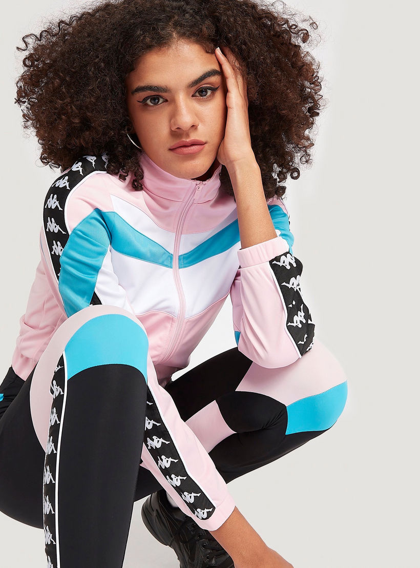 Kappa Zip Through Jacket with Long Sleeves and Printed Tape Detail-women-clothing-sportswearandactivewear-coatsandjackets-jackets-image-1