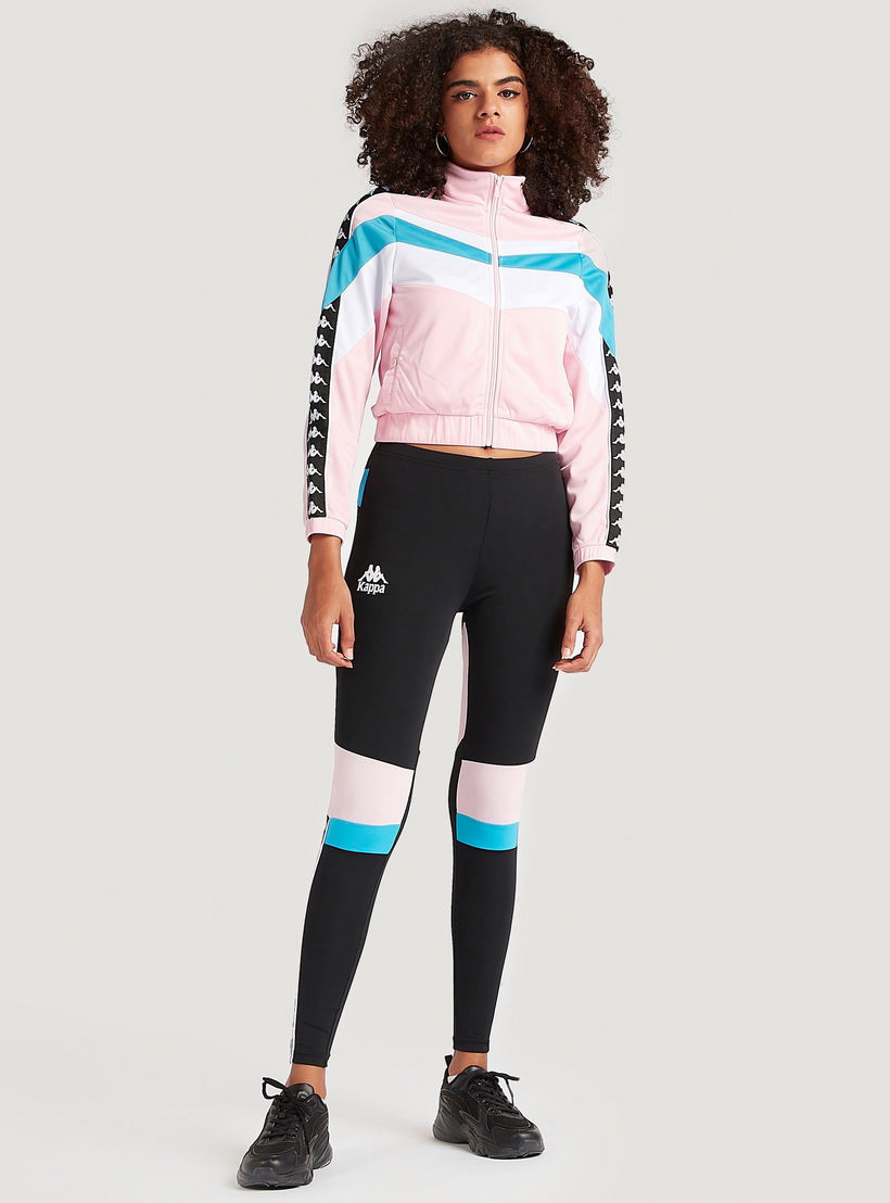 Kappa Zip Through Jacket with Long Sleeves and Printed Tape Detail-women-clothing-sportswearandactivewear-coatsandjackets-jackets-image-2