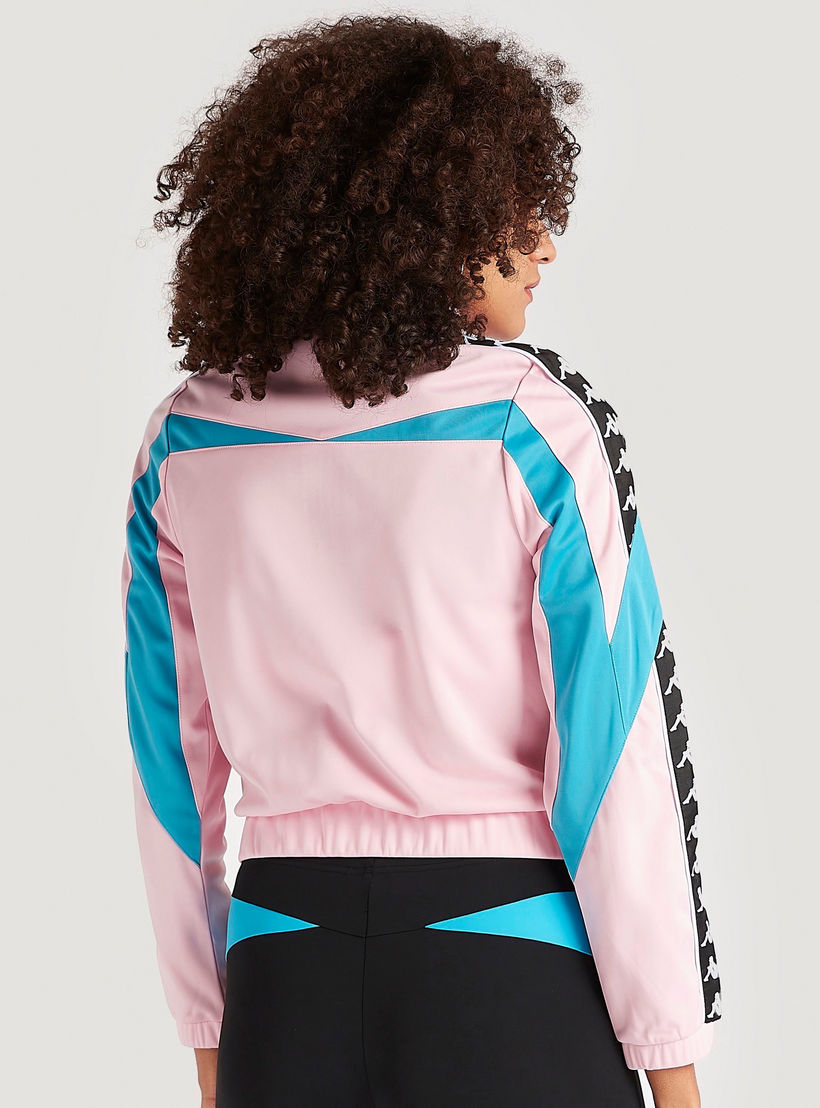 Kappa Zip Through Jacket with Long Sleeves and Printed Tape Detail-women-clothing-sportswearandactivewear-coatsandjackets-jackets-image-4