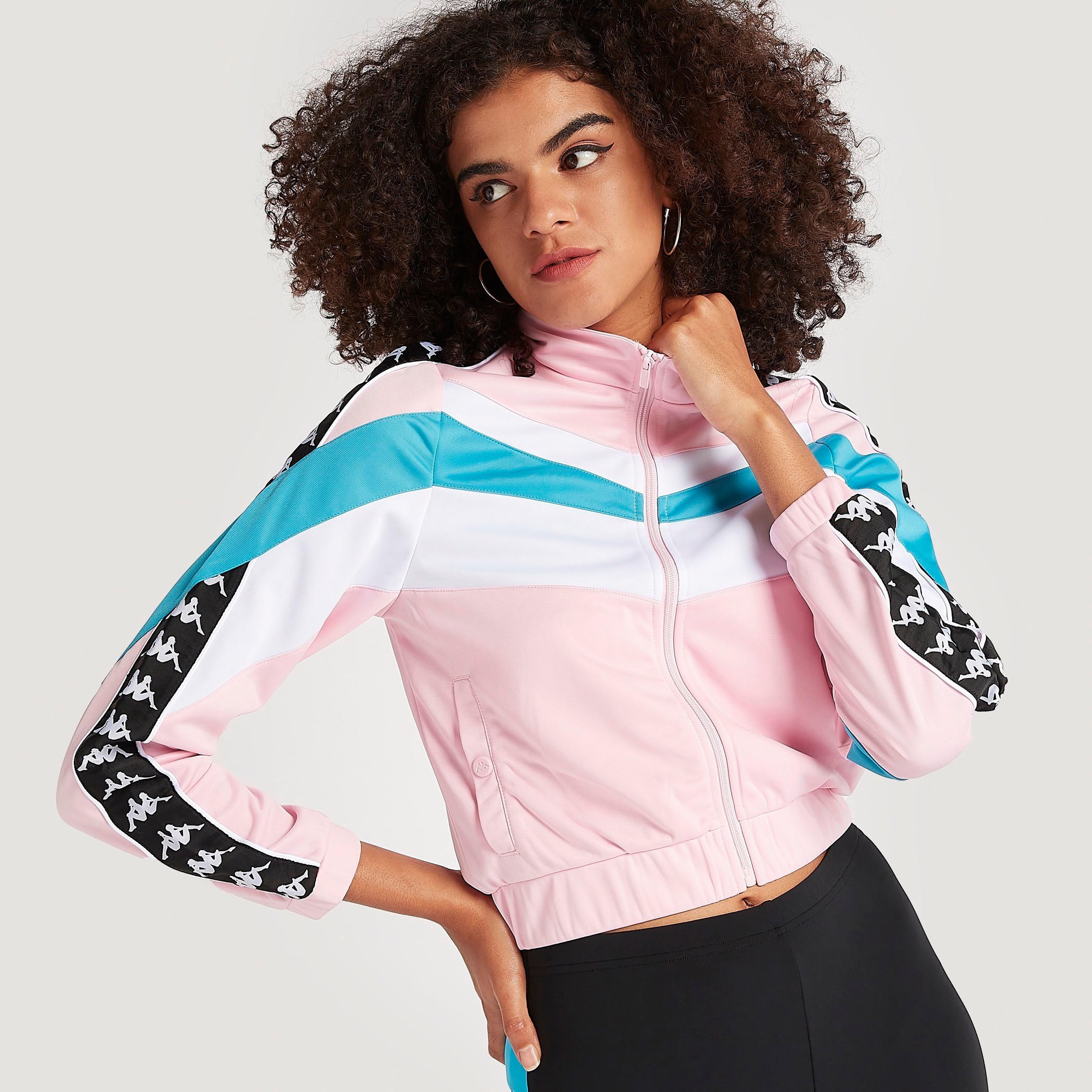 Kappa Zip Through Jacket with Long Sleeves and Printed Tape Detail-women-clothing-sportswearandactivewear-coatsandjackets-jackets-image-5