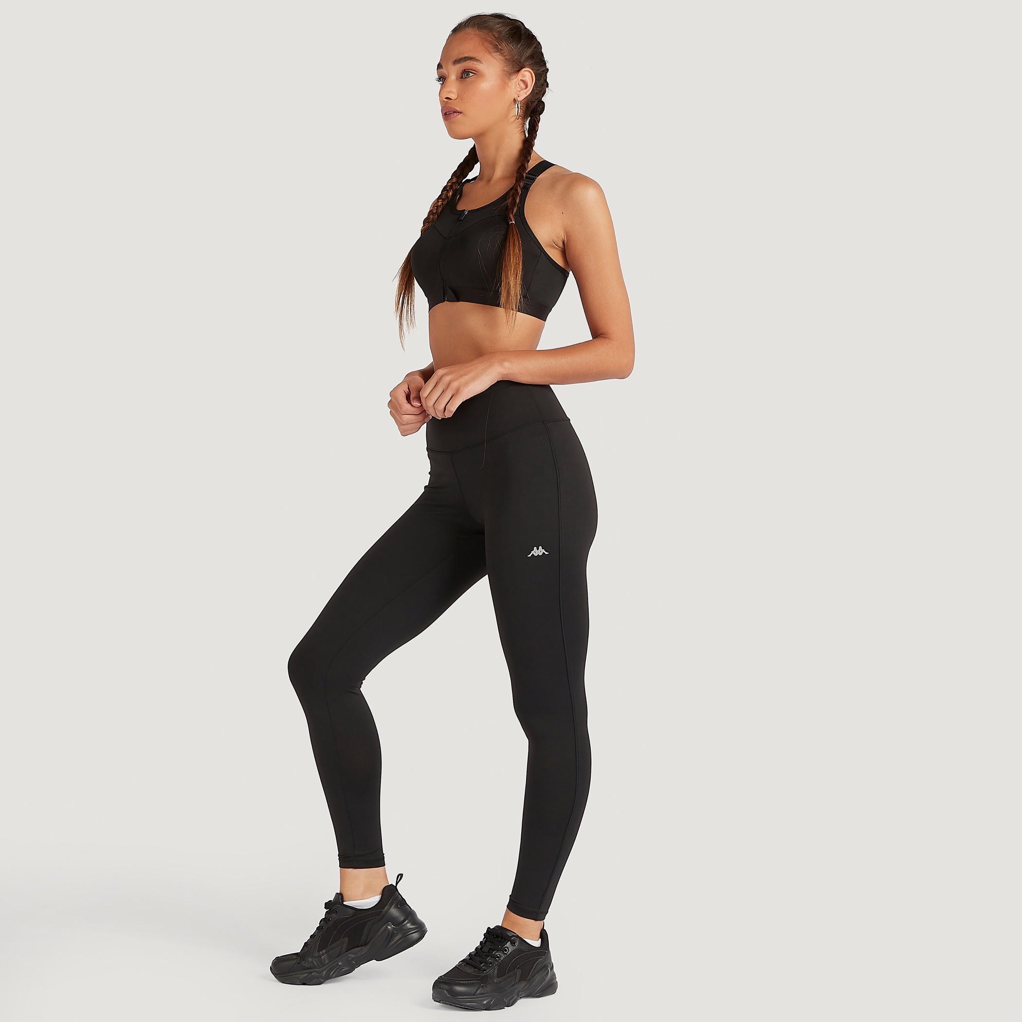 بنطلون ليقنز سادة بخصر مطّاطي من كابا-women-clothing-bottoms-leggings-image-4