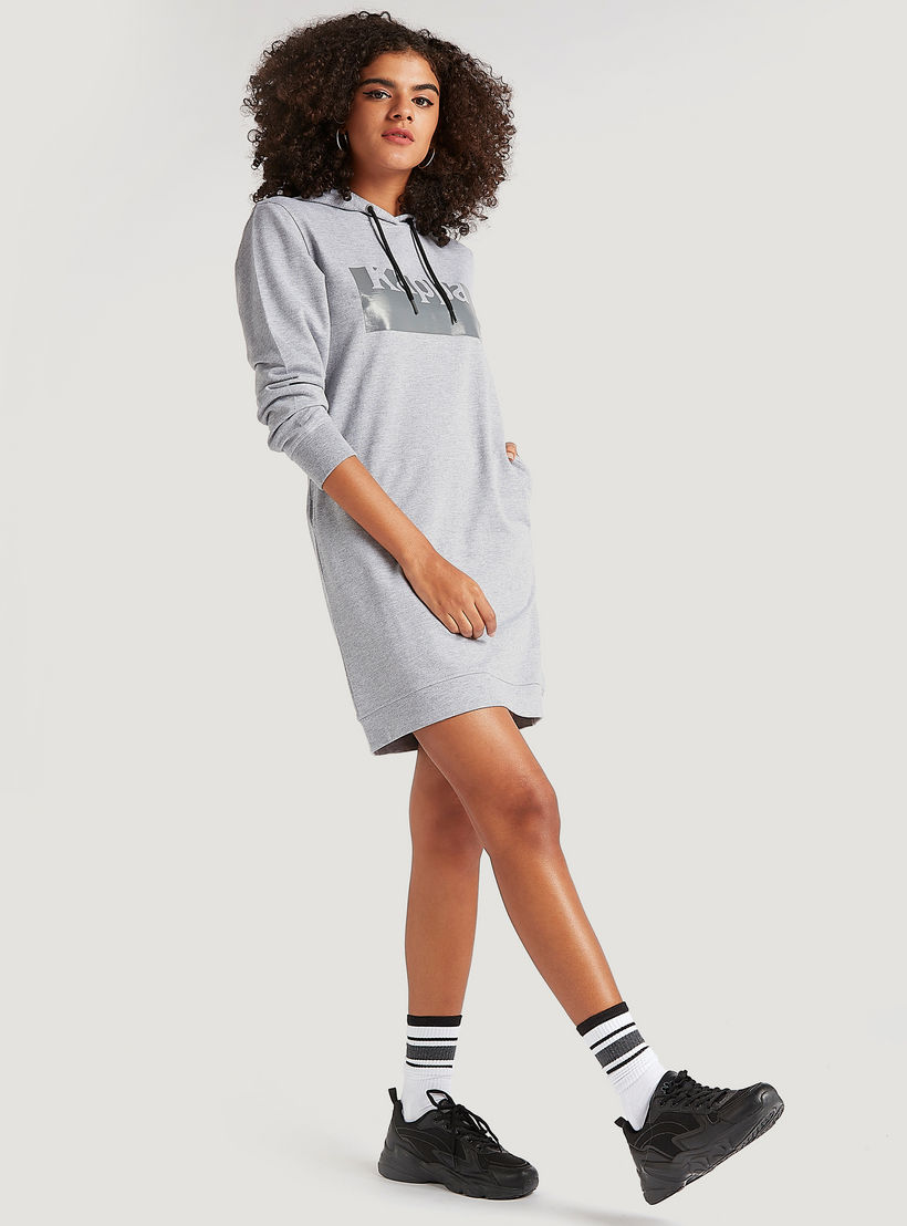 Kappa Printed Sweatshirt with Long Sleeves and Hood-women-clothing-sportswearandactivewear-hoodiesandsweatshirts-image-2