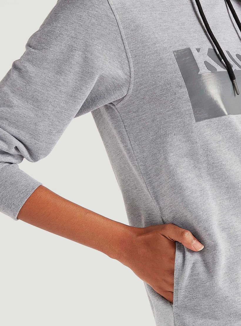 Kappa Printed Sweatshirt with Long Sleeves and Hood-women-clothing-sportswearandactivewear-hoodiesandsweatshirts-image-5