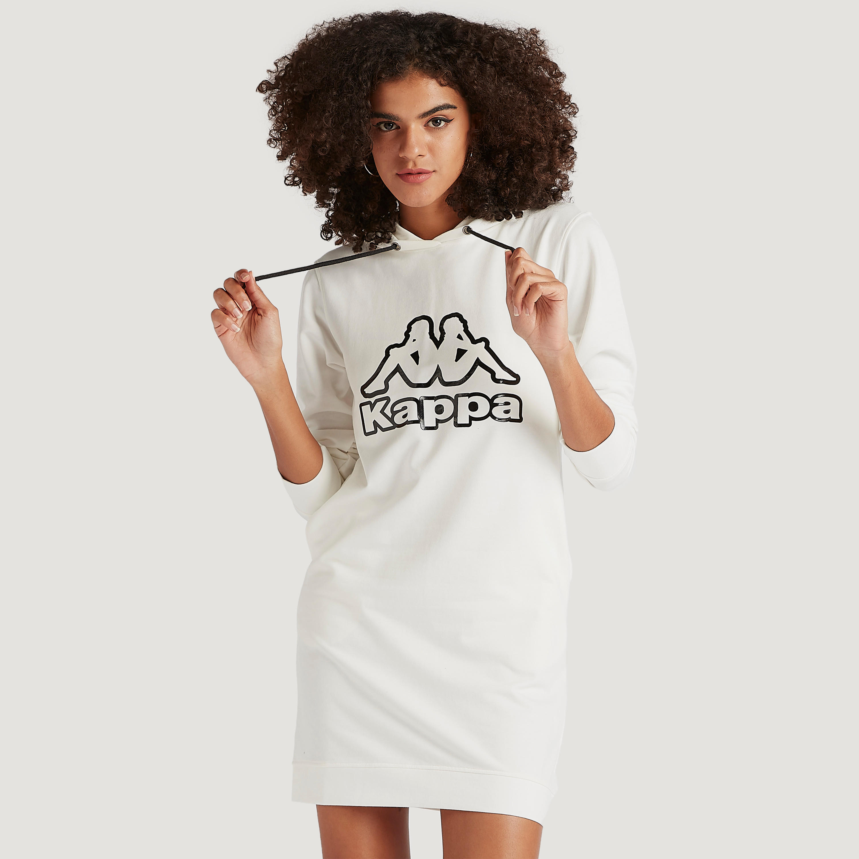 Kappa Printed Sweat Dress with Hood and Long Sleeves-women-clothing-sportswearandactivewear-hoodiesandsweatshirts-image-1