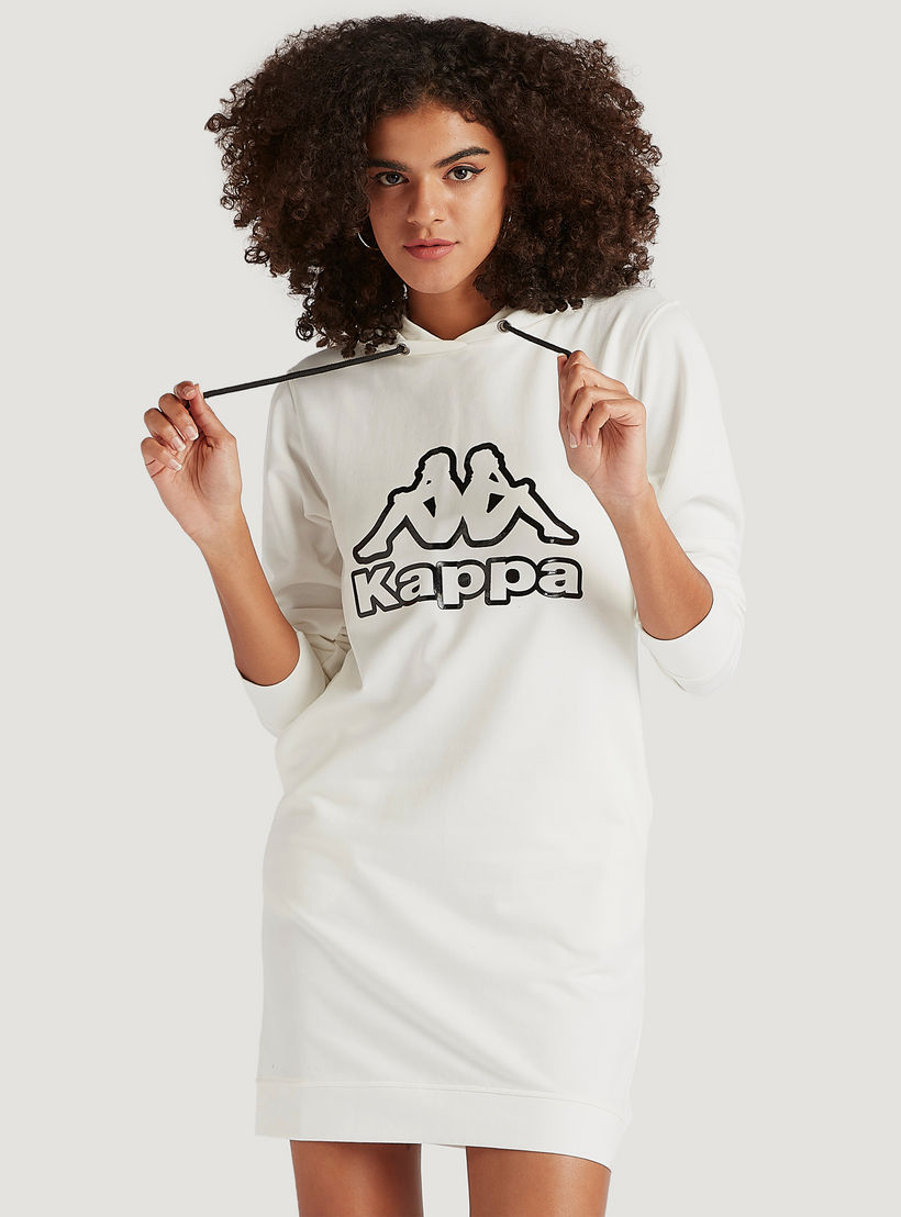 Kappa Printed Sweat Dress with Hood and Long Sleeves-women-clothing-sportswearandactivewear-hoodiesandsweatshirts-image-1