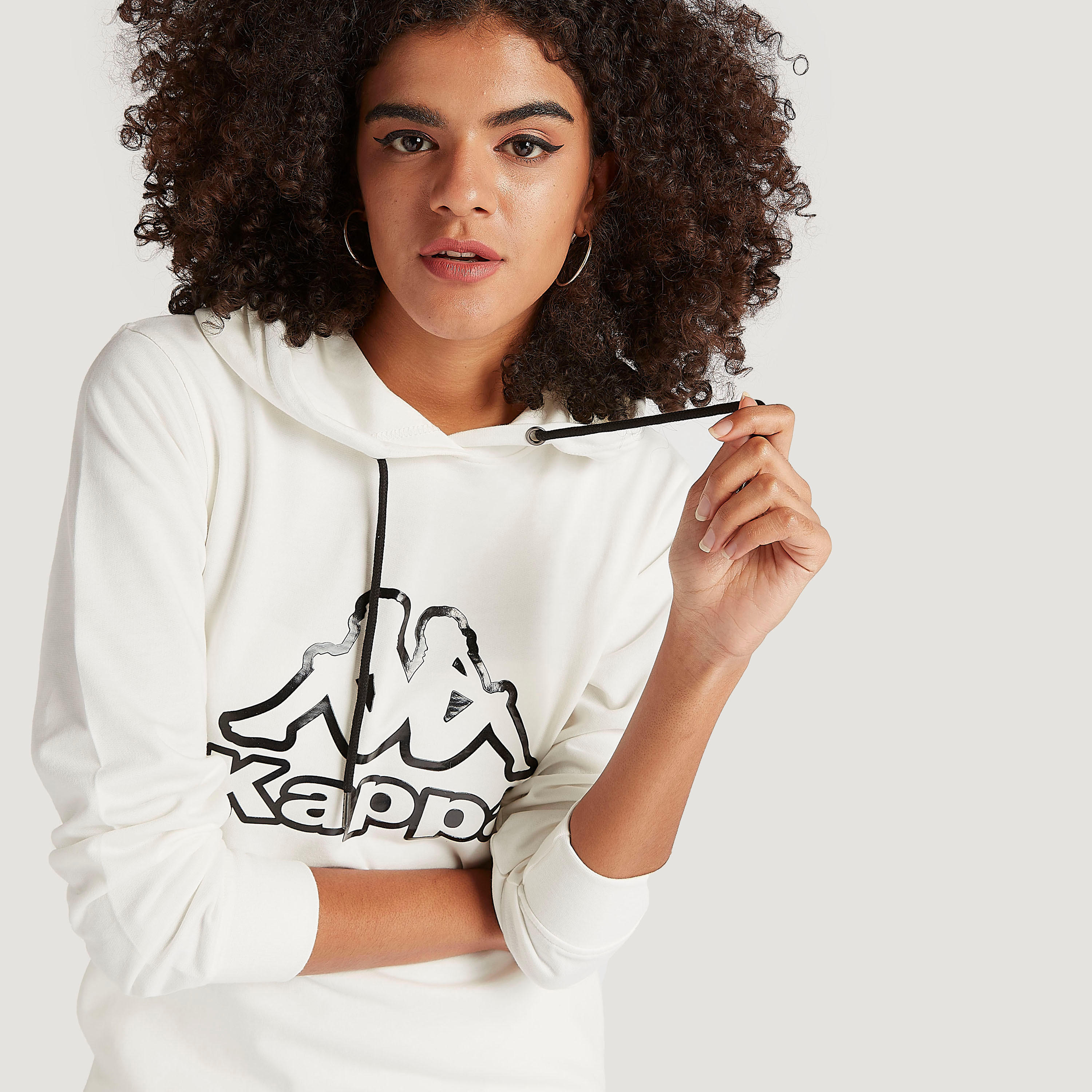 Kappa Printed Sweat Dress with Hood and Long Sleeves-women-clothing-sportswearandactivewear-hoodiesandsweatshirts-image-3