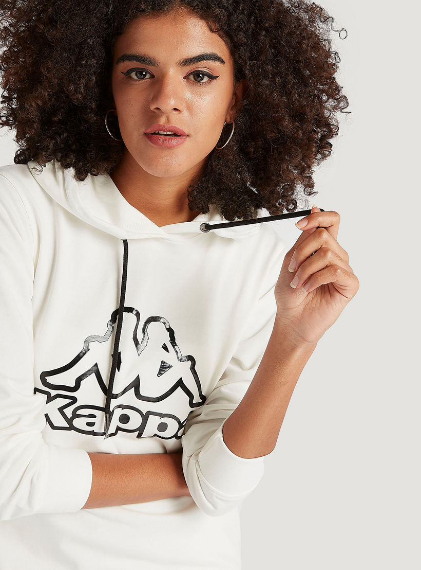 Kappa Printed Sweat Dress with Hood and Long Sleeves-women-clothing-sportswearandactivewear-hoodiesandsweatshirts-image-3
