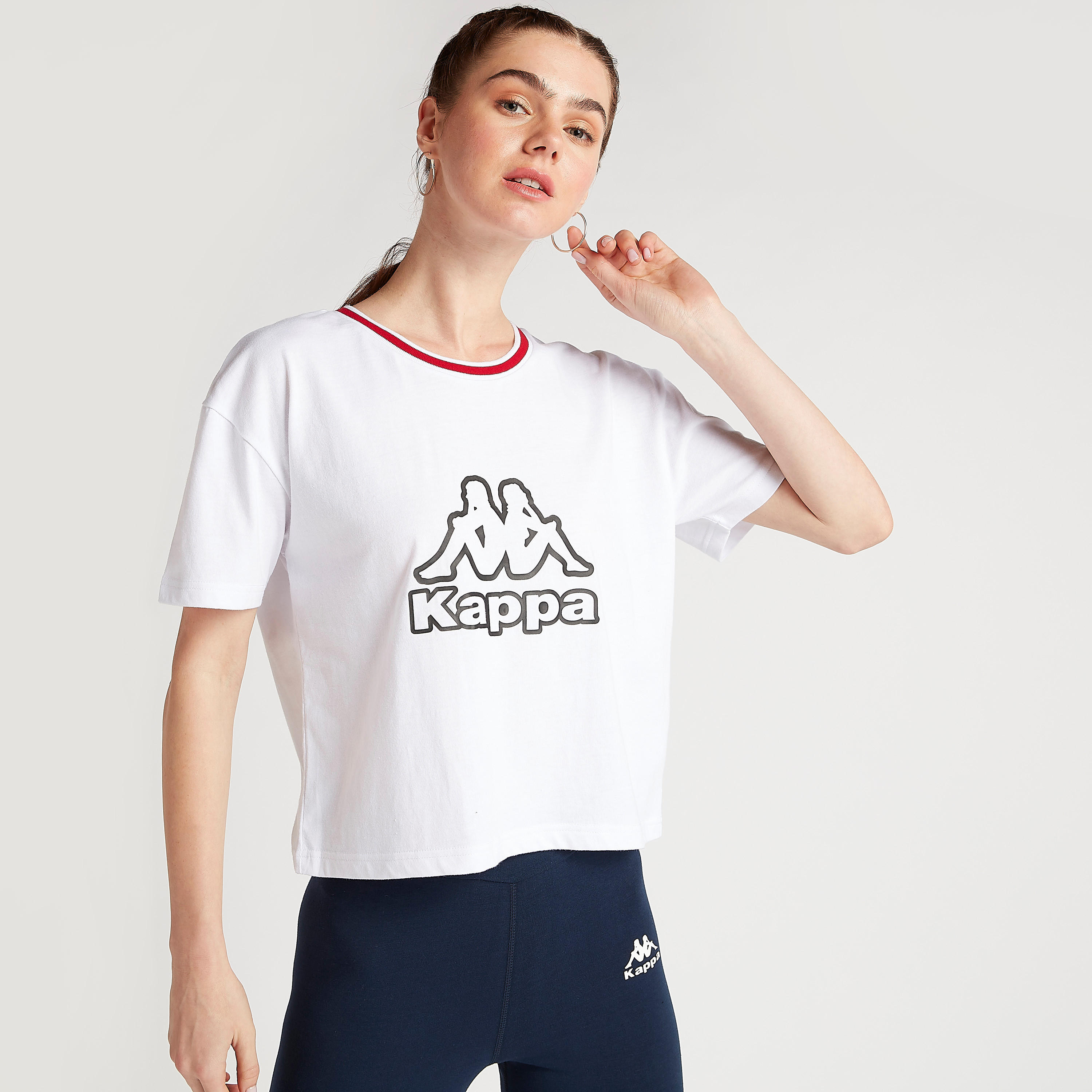 تيشيرت بياقة مستديرة وأكمام قصيرة من كابا-women-clothing-sportswearandactivewear-tshirtsandvests-image-1