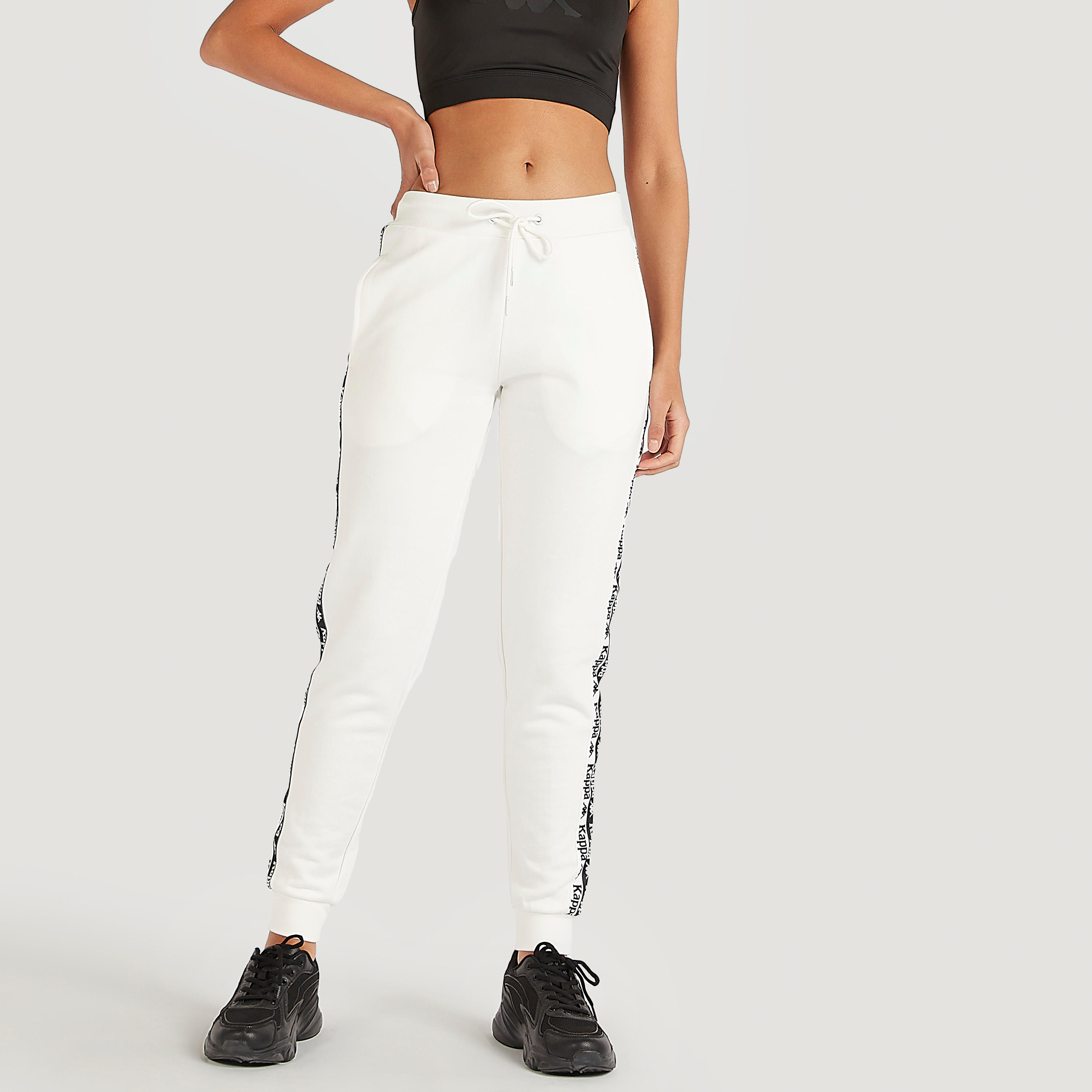 بنطلون رياضي سادة بتفاصيل شريطة شعار من كابا-women-clothing-bottoms-joggers-image-6
