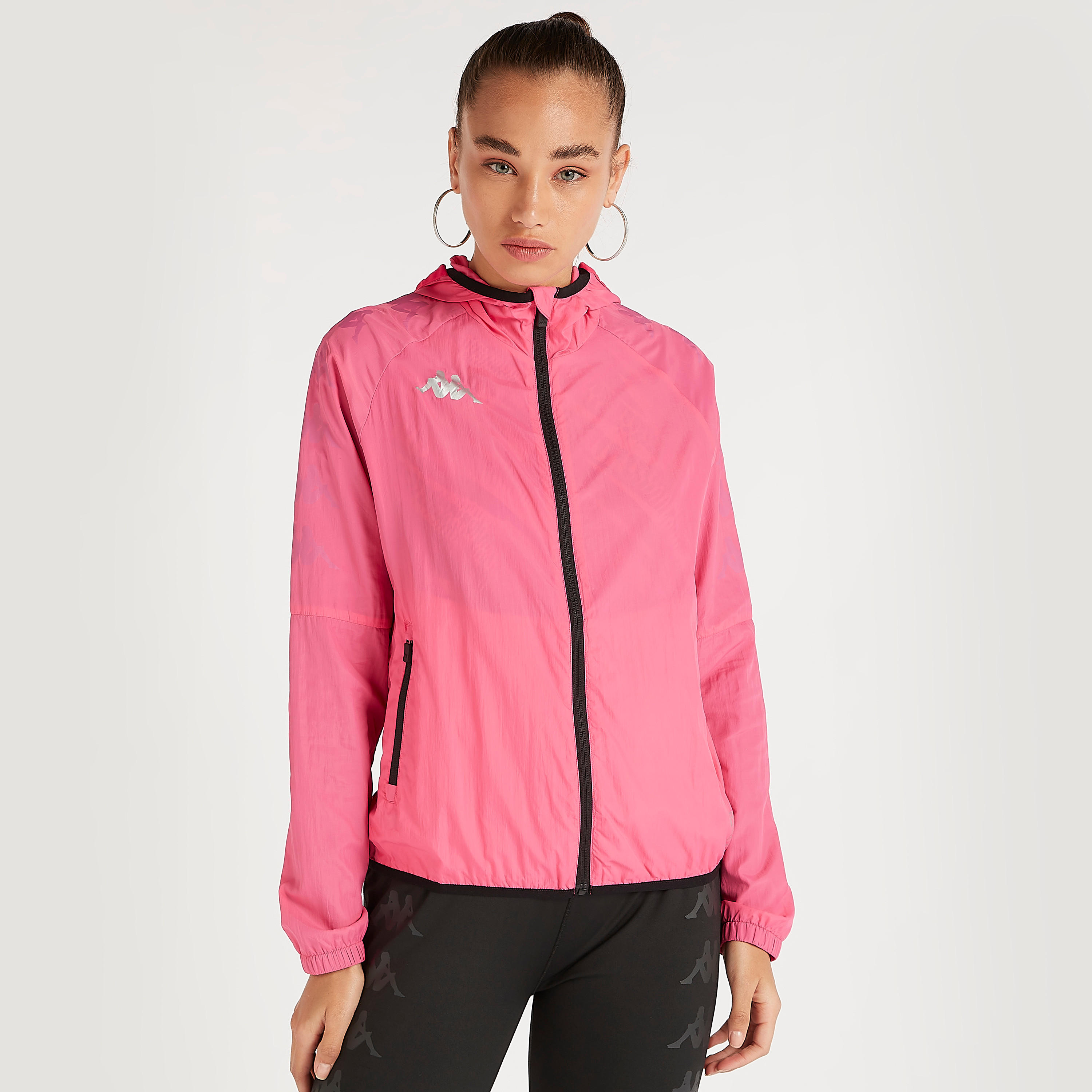 جاكيت بسحّاب وقبّعة وأكمام طويلة وجيوب من كابا-women-clothing-sportswearandactivewear-coatsandjackets-jackets-image-1