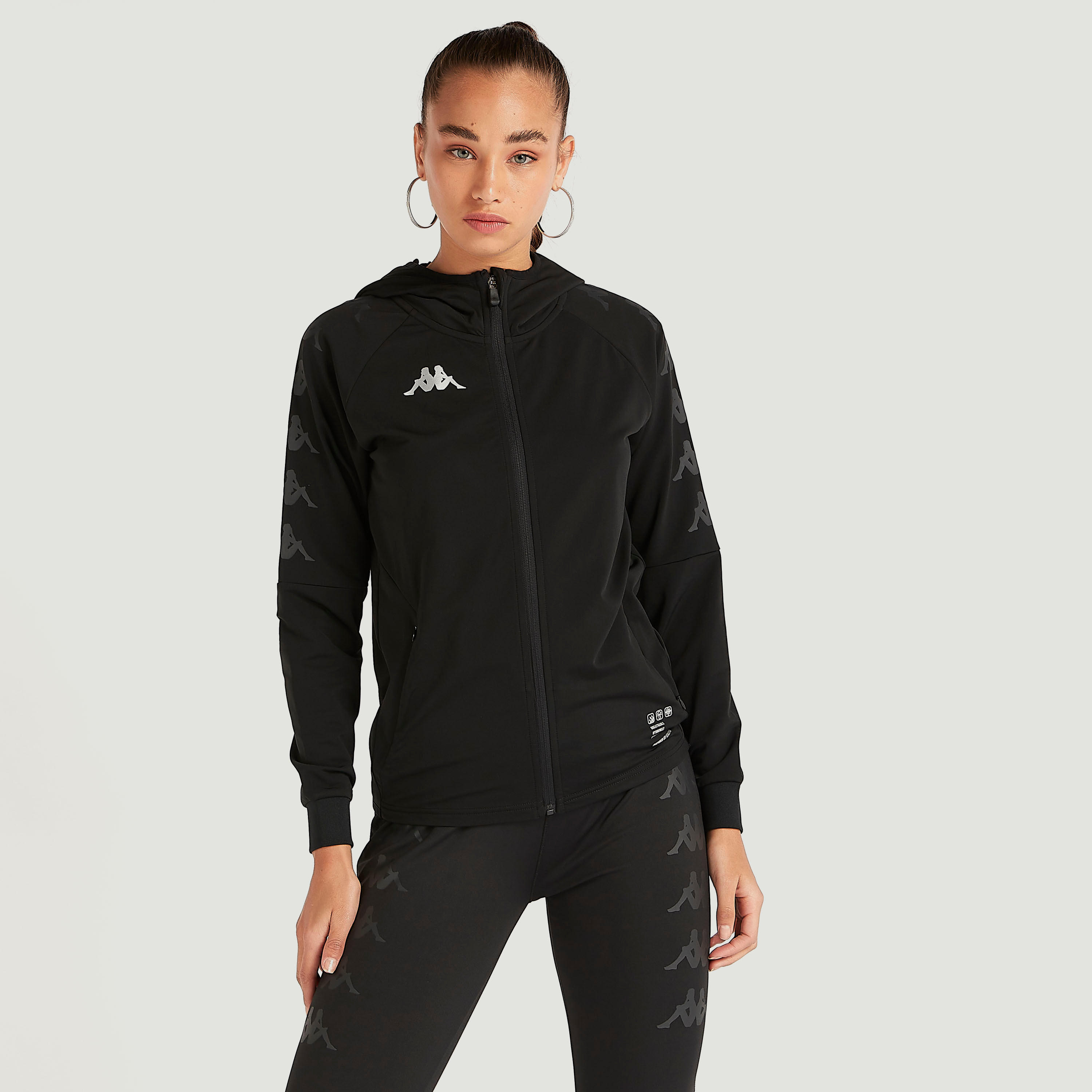 Kappa Printed Zip Through Hoodie with Pockets-women-clothing-sportswearandactivewear-hoodiesandsweatshirts-image-1