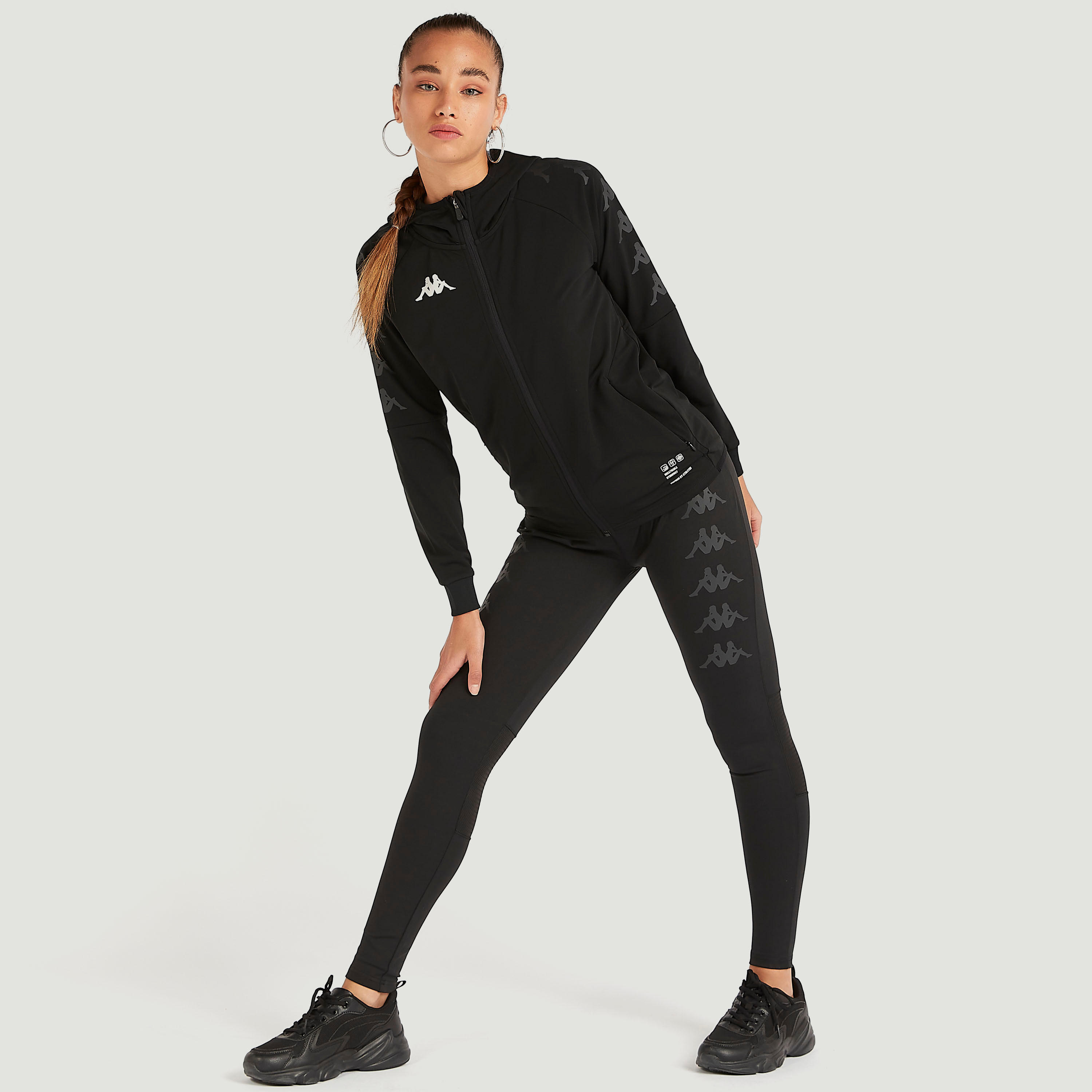 Kappa Printed Zip Through Hoodie with Pockets-women-clothing-sportswearandactivewear-hoodiesandsweatshirts-image-2