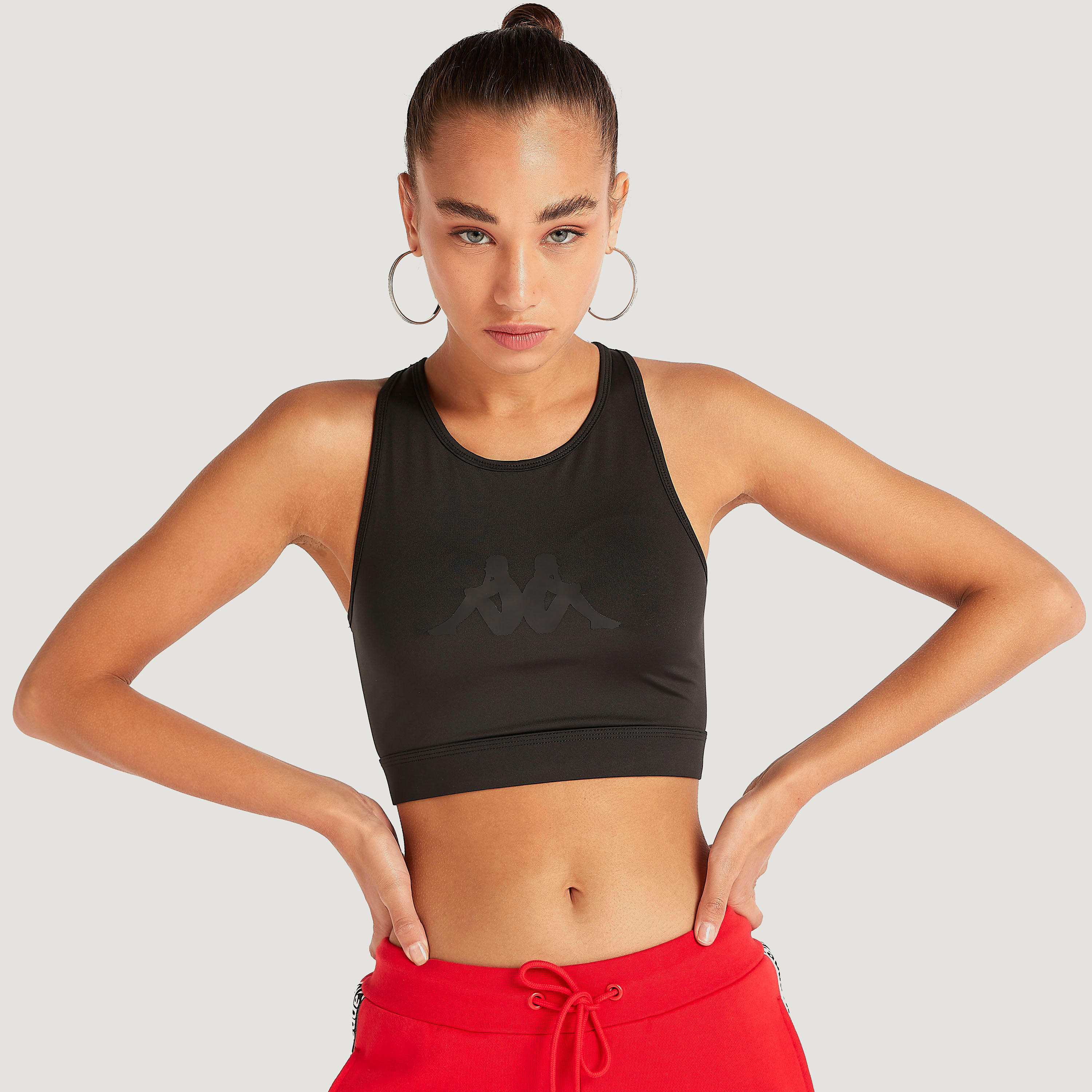 صدريّة رياضيّة داعمة عالية بطبعات شعاروظهر ريسر من كابا-sports-women-clothing-sportsbras-image-6