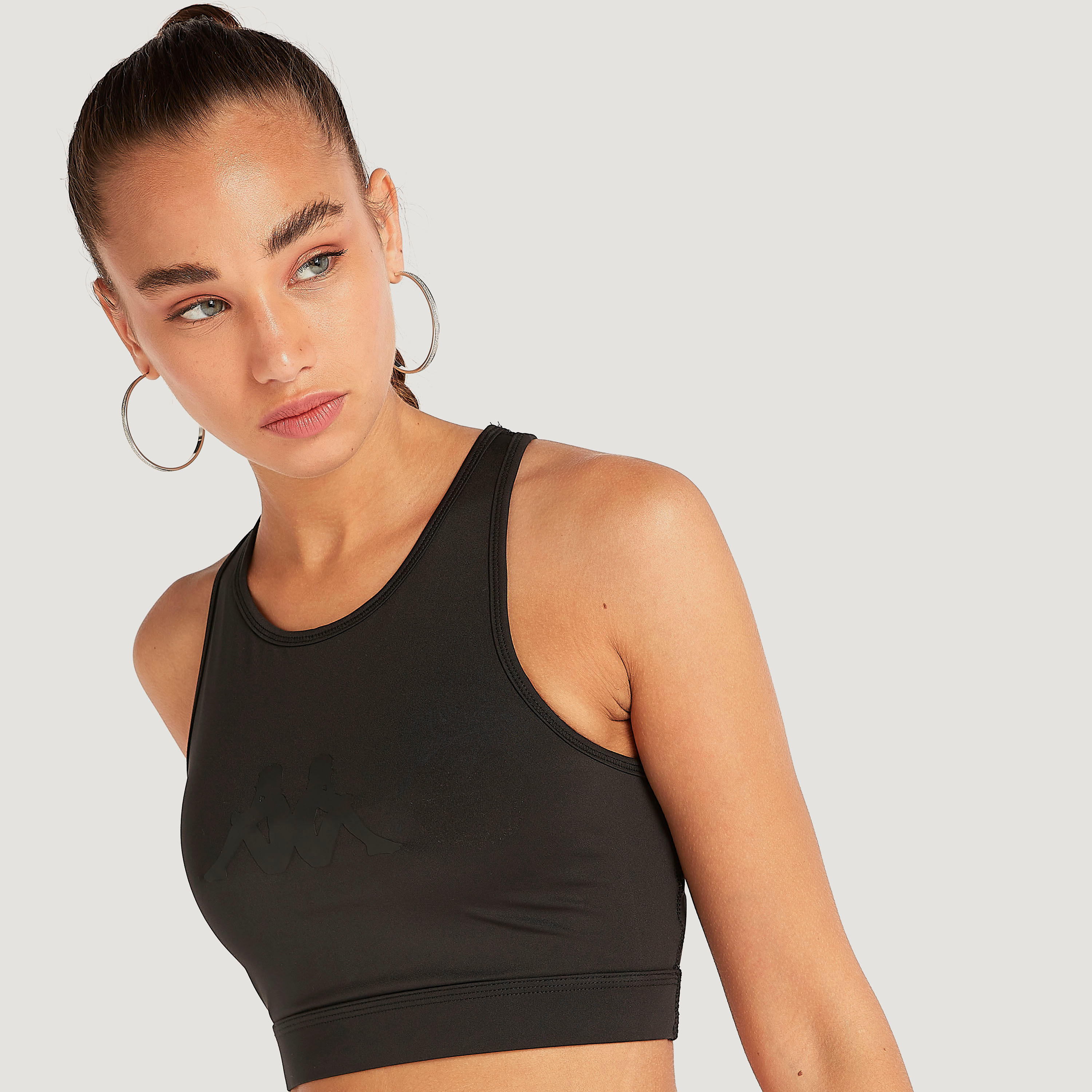 صدريّة رياضيّة داعمة عالية بطبعات شعاروظهر ريسر من كابا-sports-women-clothing-sportsbras-image-2
