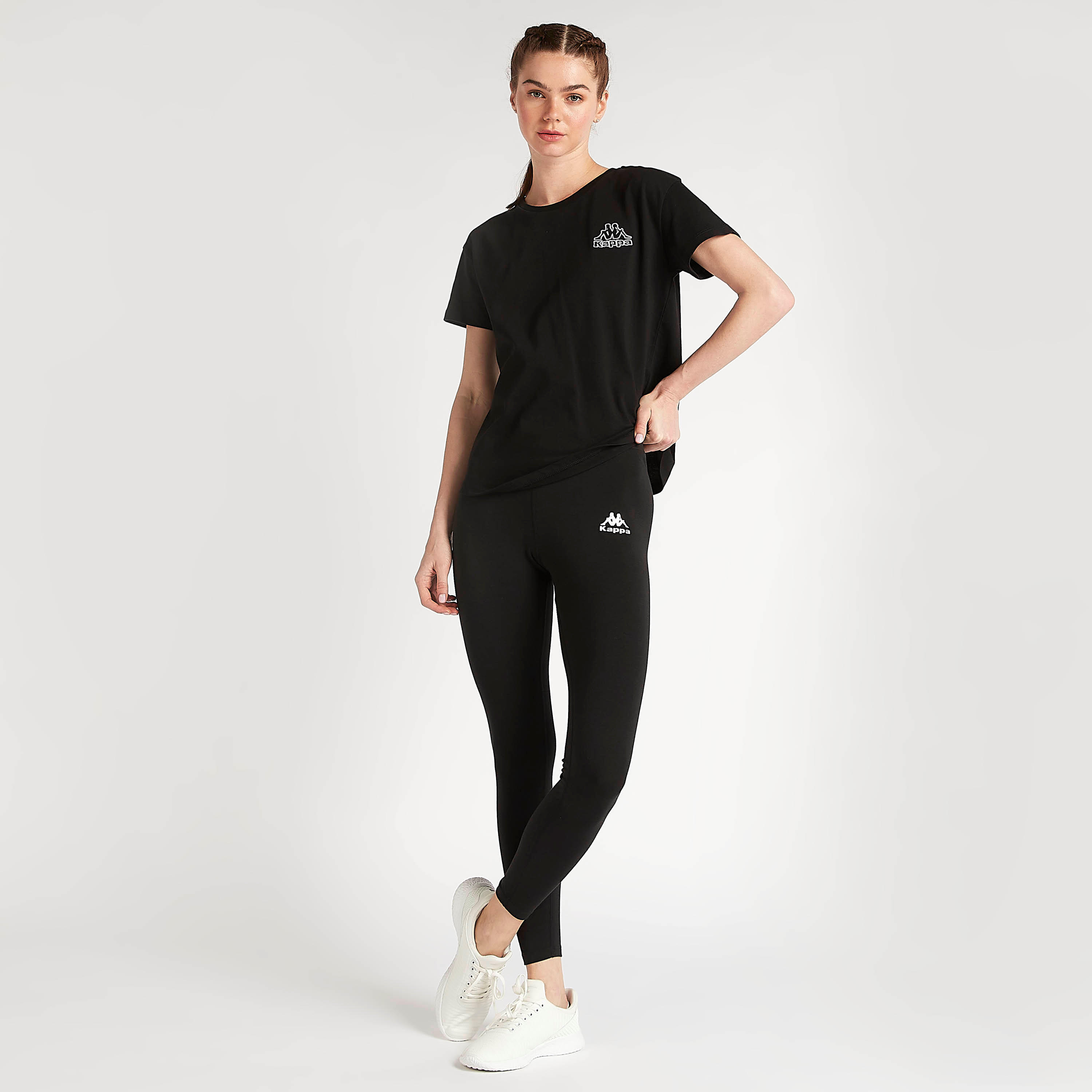 تيشيرت سادة بياقة مستديرة وأكمام قصيرة من كابا-women-clothing-sportswearandactivewear-tshirtsandvests-image-2