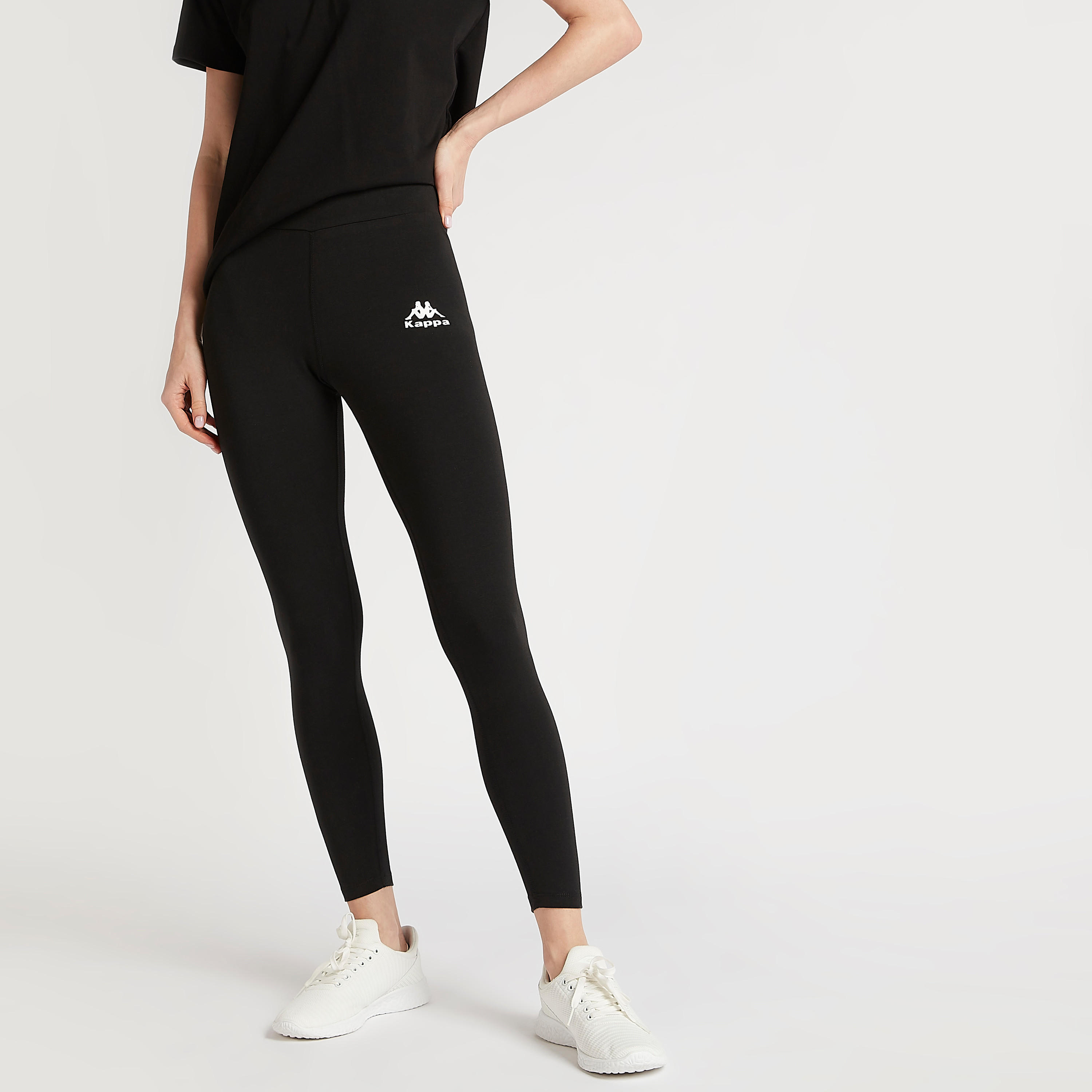 بنطلون ليقنز سادة بخصر مطّاطي من كابا-women-clothing-bottoms-leggings-image-4