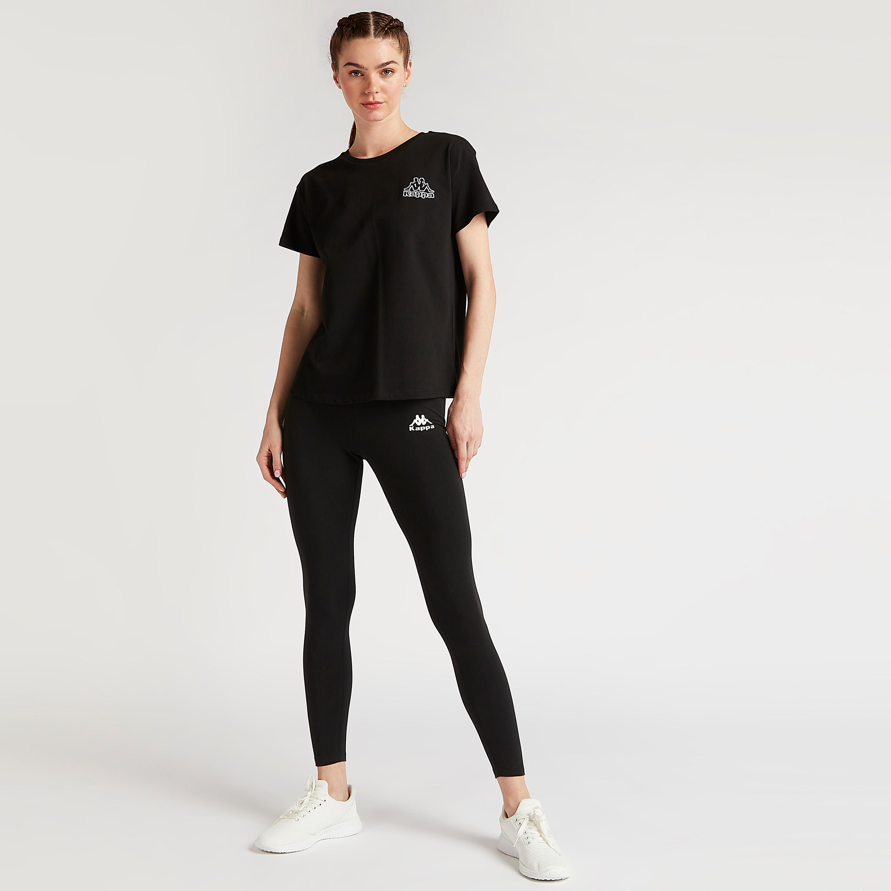 بنطلون ليقنز سادة بخصر مطّاطي من كابا-women-clothing-bottoms-leggings-image-3