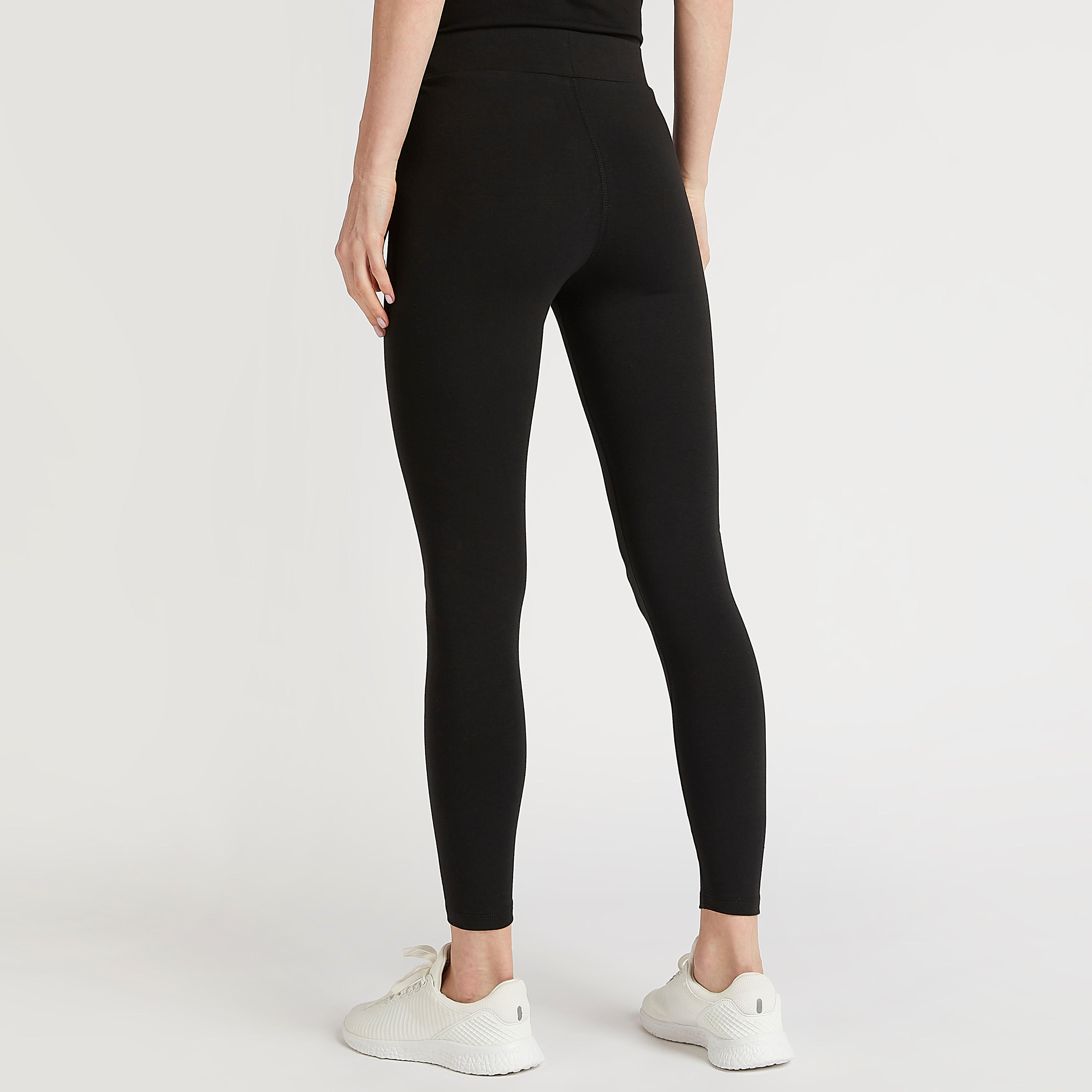 بنطلون ليقنز سادة بخصر مطّاطي من كابا-women-clothing-bottoms-leggings-image-1