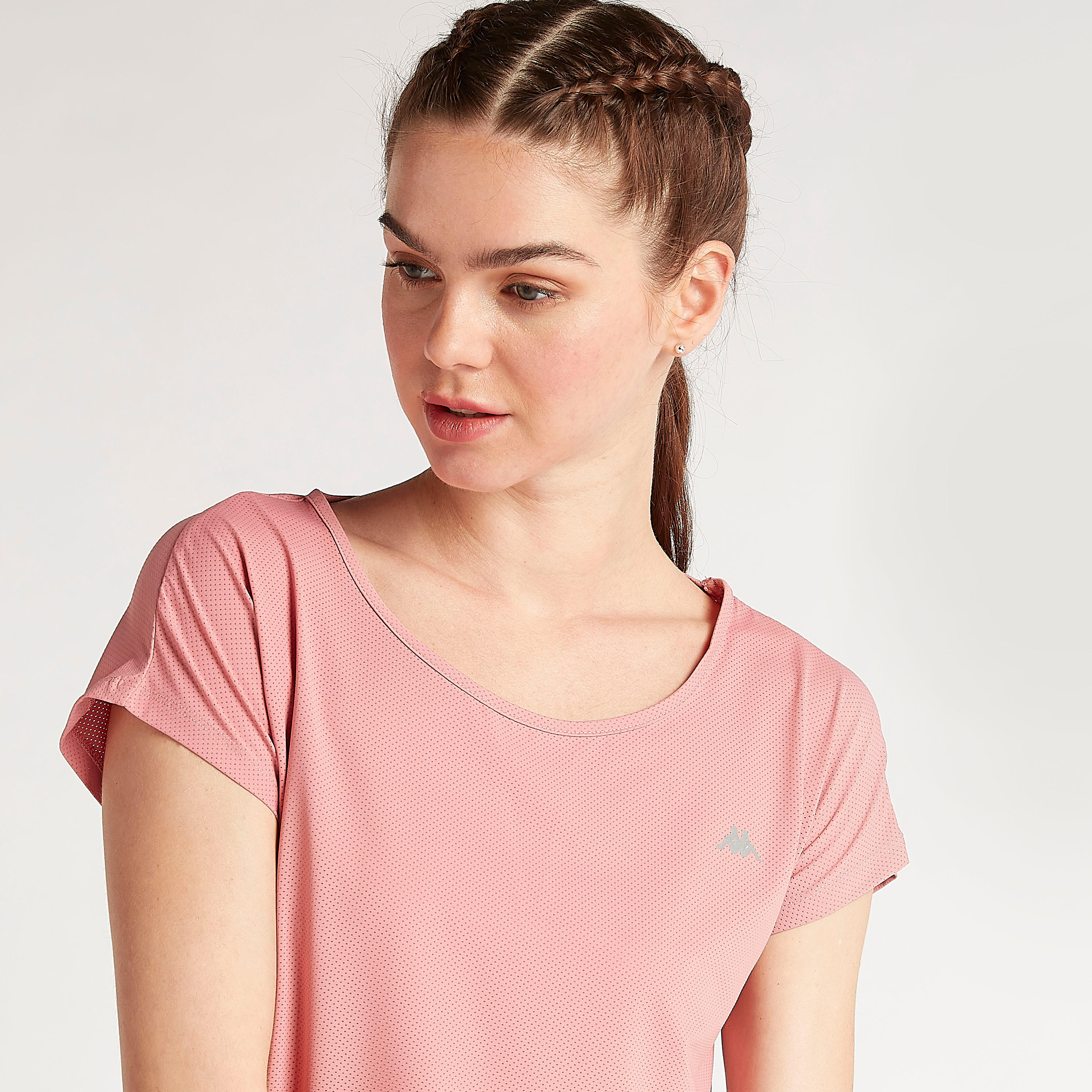 تيشيرت بياقة مستديرة وأكمام كاب من كابا-women-clothing-sportswearandactivewear-tshirtsandvests-image-1