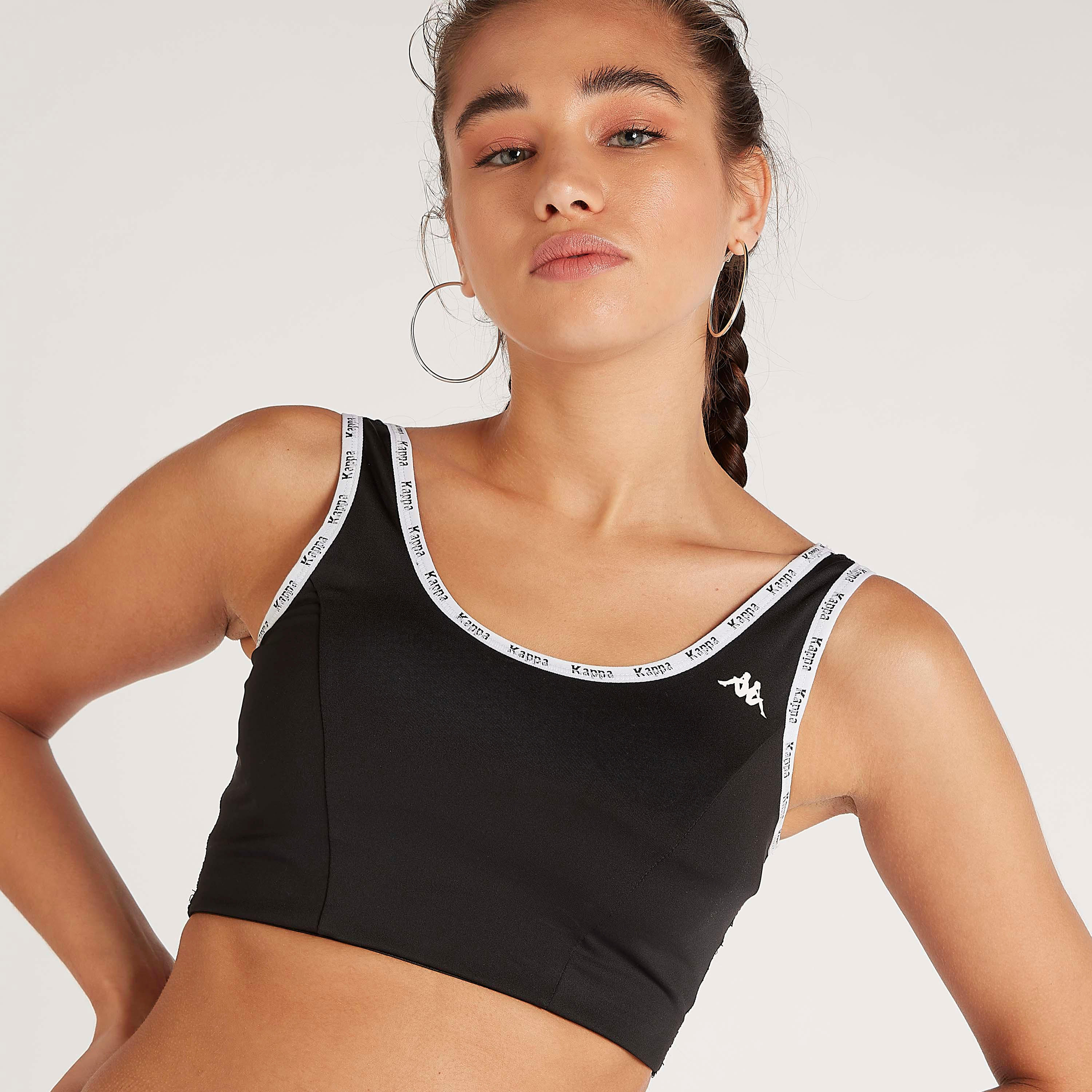 صدريّة رياضية بياقة عميقة وأطراف بطبعات من كابا-sports-women-clothing-sportsbras-image-1