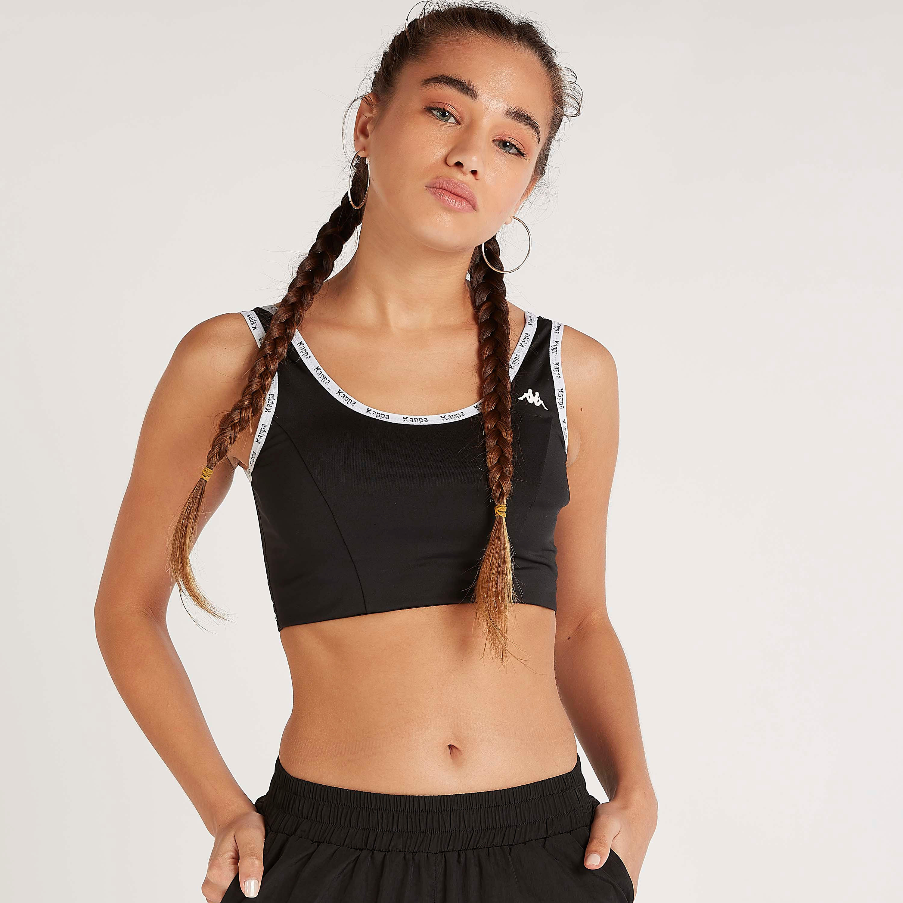 صدريّة رياضية بياقة عميقة وأطراف بطبعات من كابا-sports-women-clothing-sportsbras-image-3