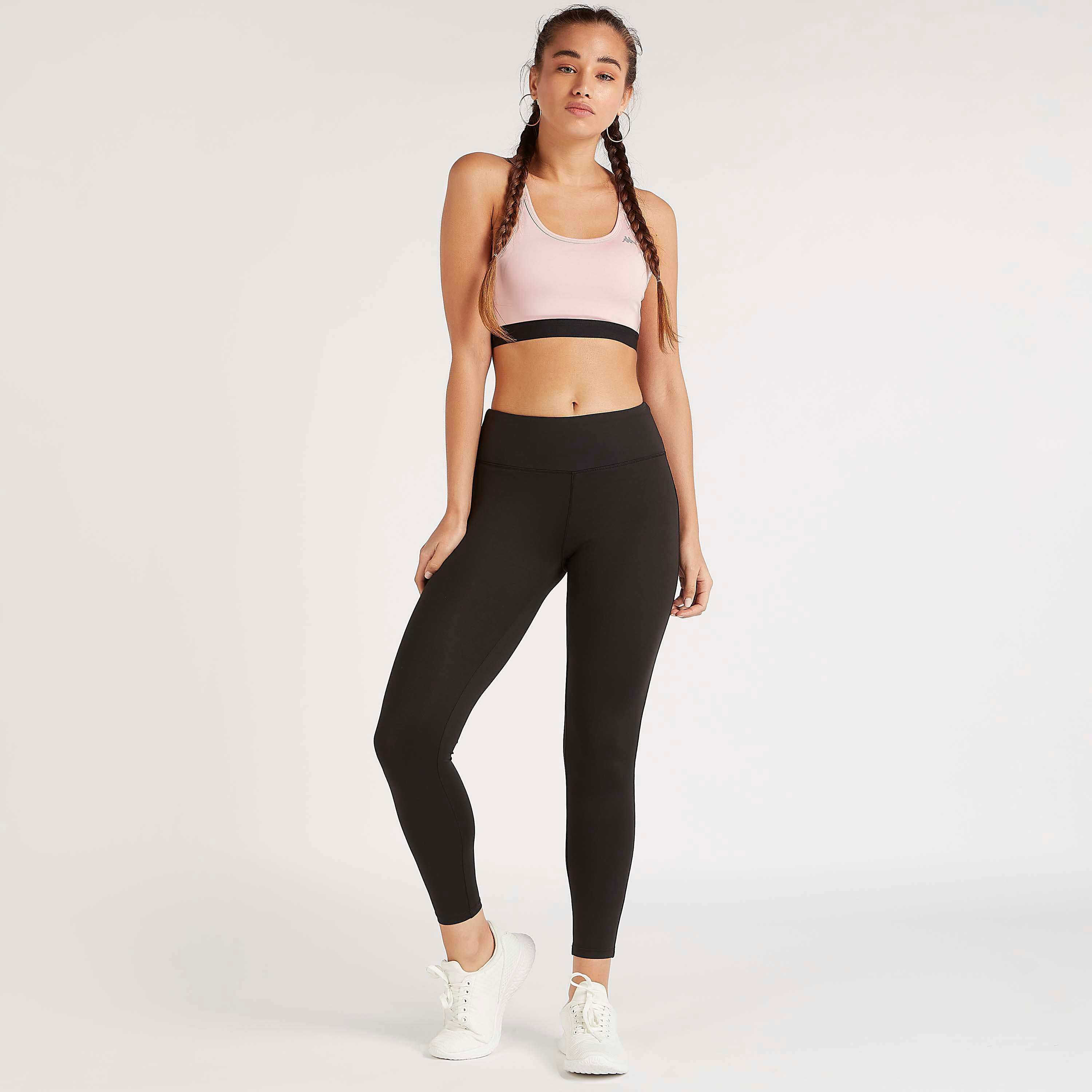 بنطلون ليقنز سادة بخصر مطّاطي من كابا-women-clothing-bottoms-leggings-image-2