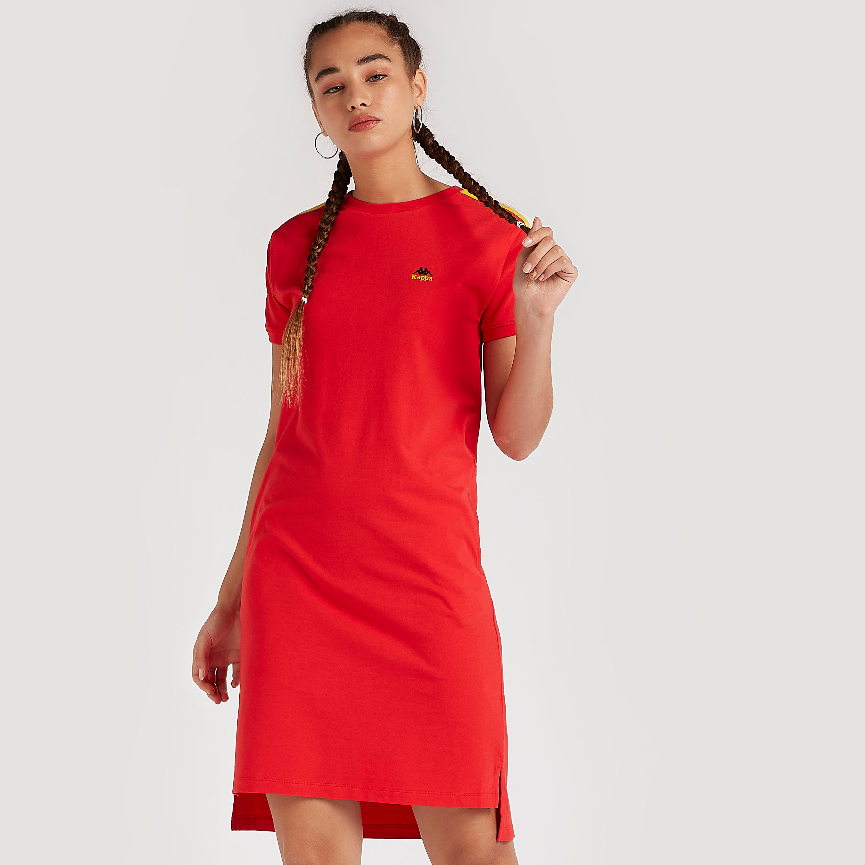 Kappa Solid T-shirt Dress with Short Sleeves-women-clothing-sportswearandactivewear-tshirtsandvests-image-1