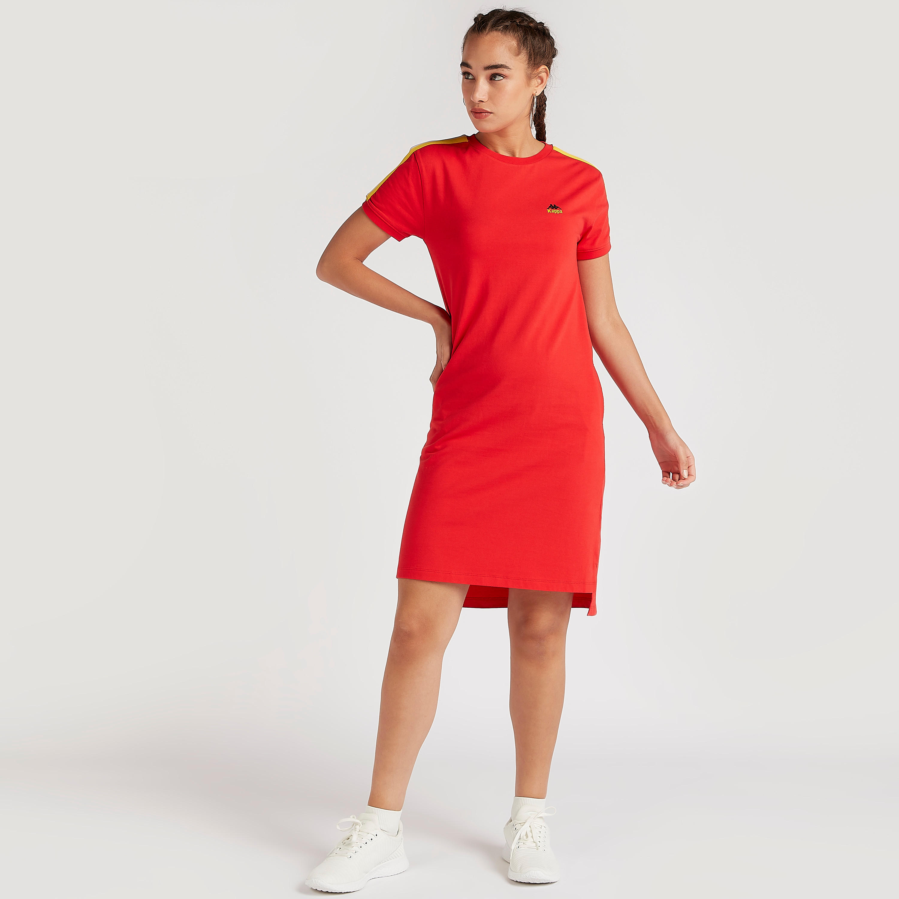 Kappa Solid T-shirt Dress with Short Sleeves-women-clothing-sportswearandactivewear-tshirtsandvests-image-2