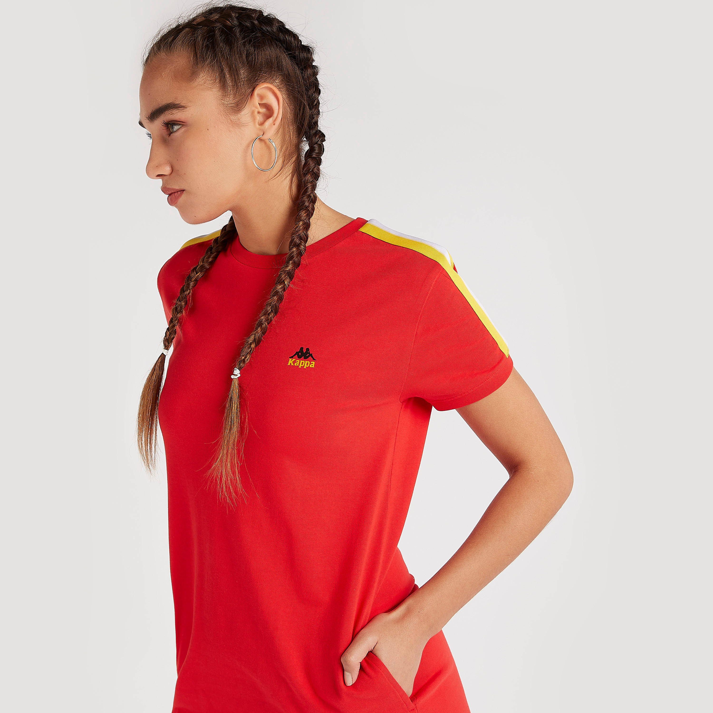 Kappa Solid T-shirt Dress with Short Sleeves-women-clothing-sportswearandactivewear-tshirtsandvests-image-3