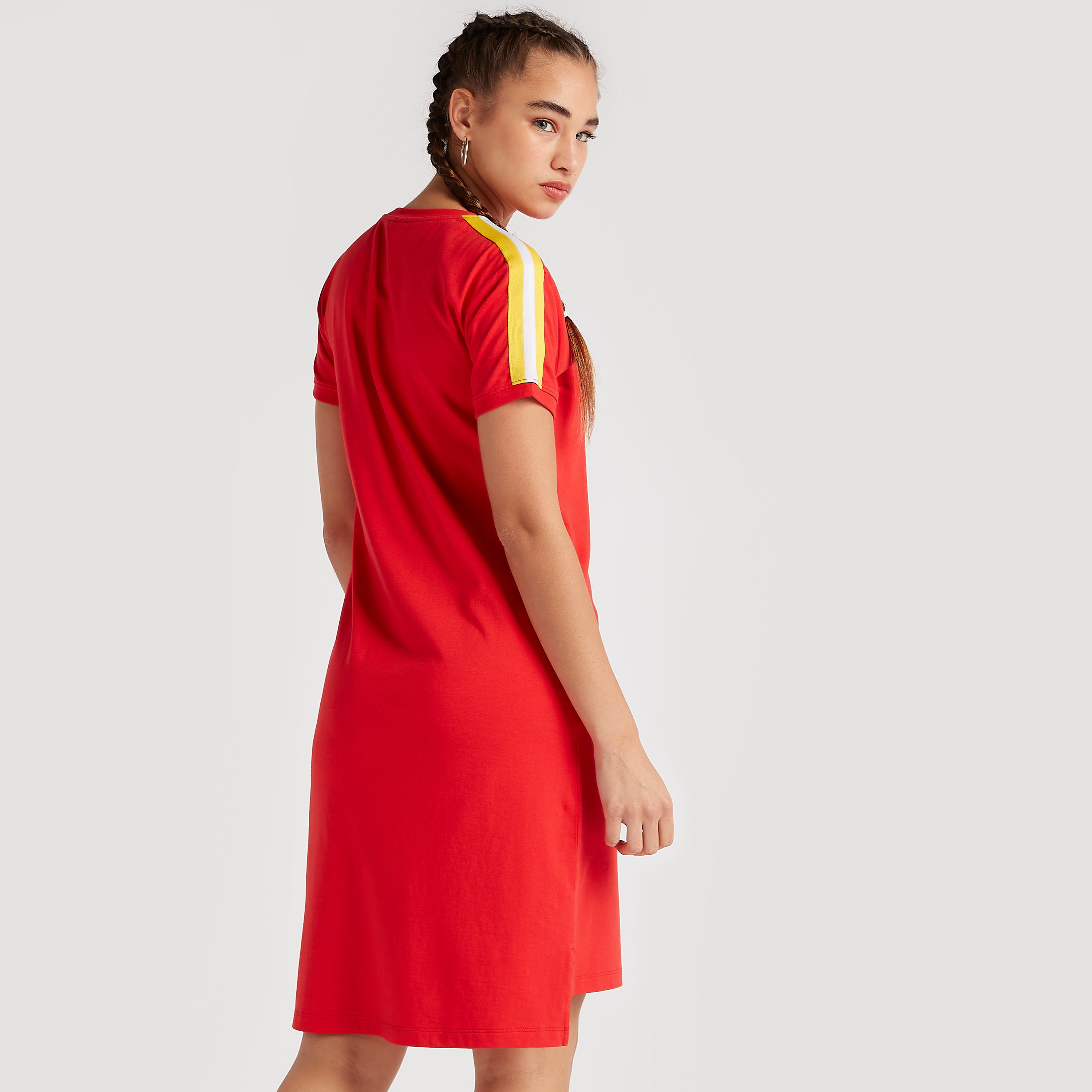 Kappa Solid T-shirt Dress with Short Sleeves-women-clothing-sportswearandactivewear-tshirtsandvests-image-4