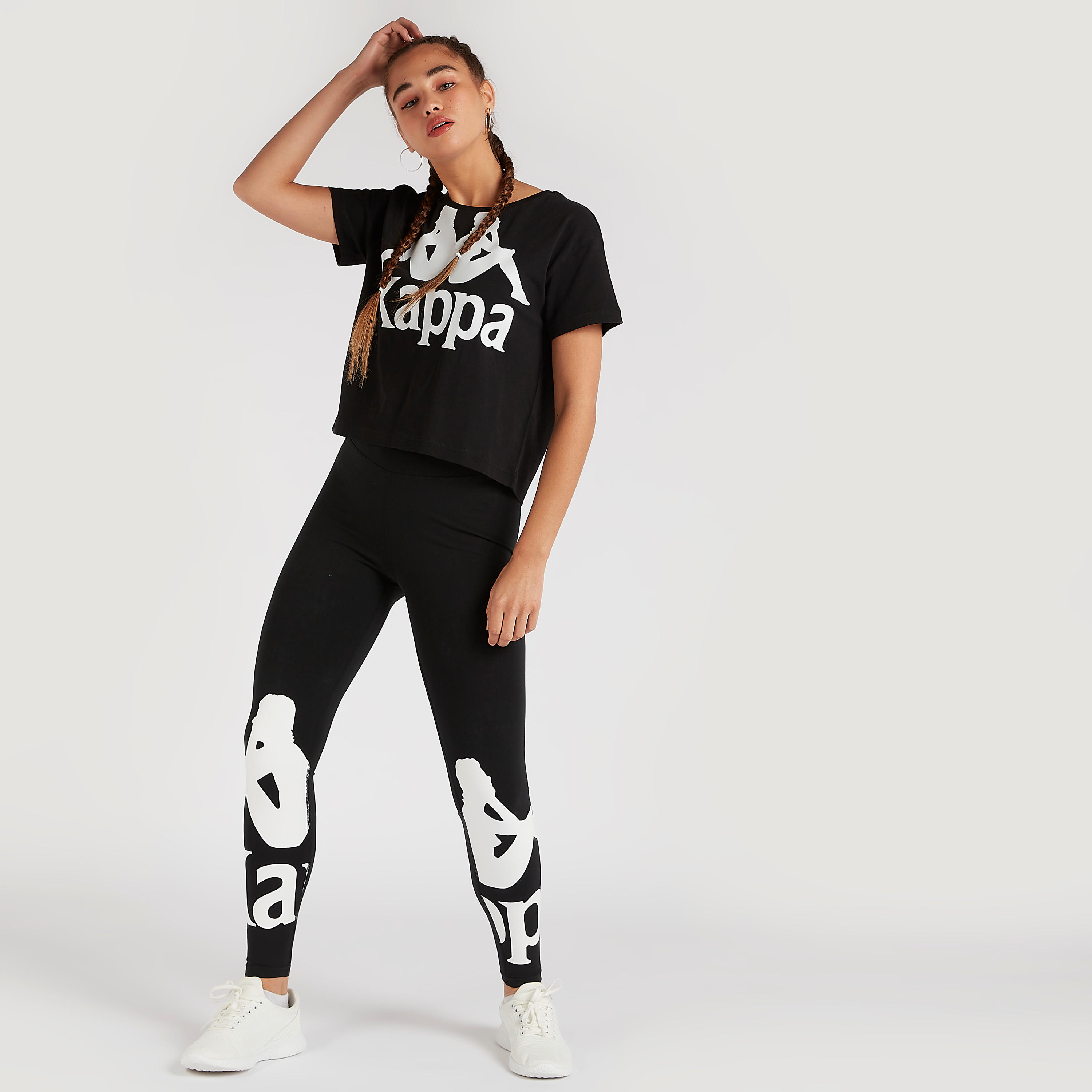 Kappa Printed Round Neck T-shirt with Short Sleeves-women-clothing-sportswearandactivewear-tshirtsandvests-image-2