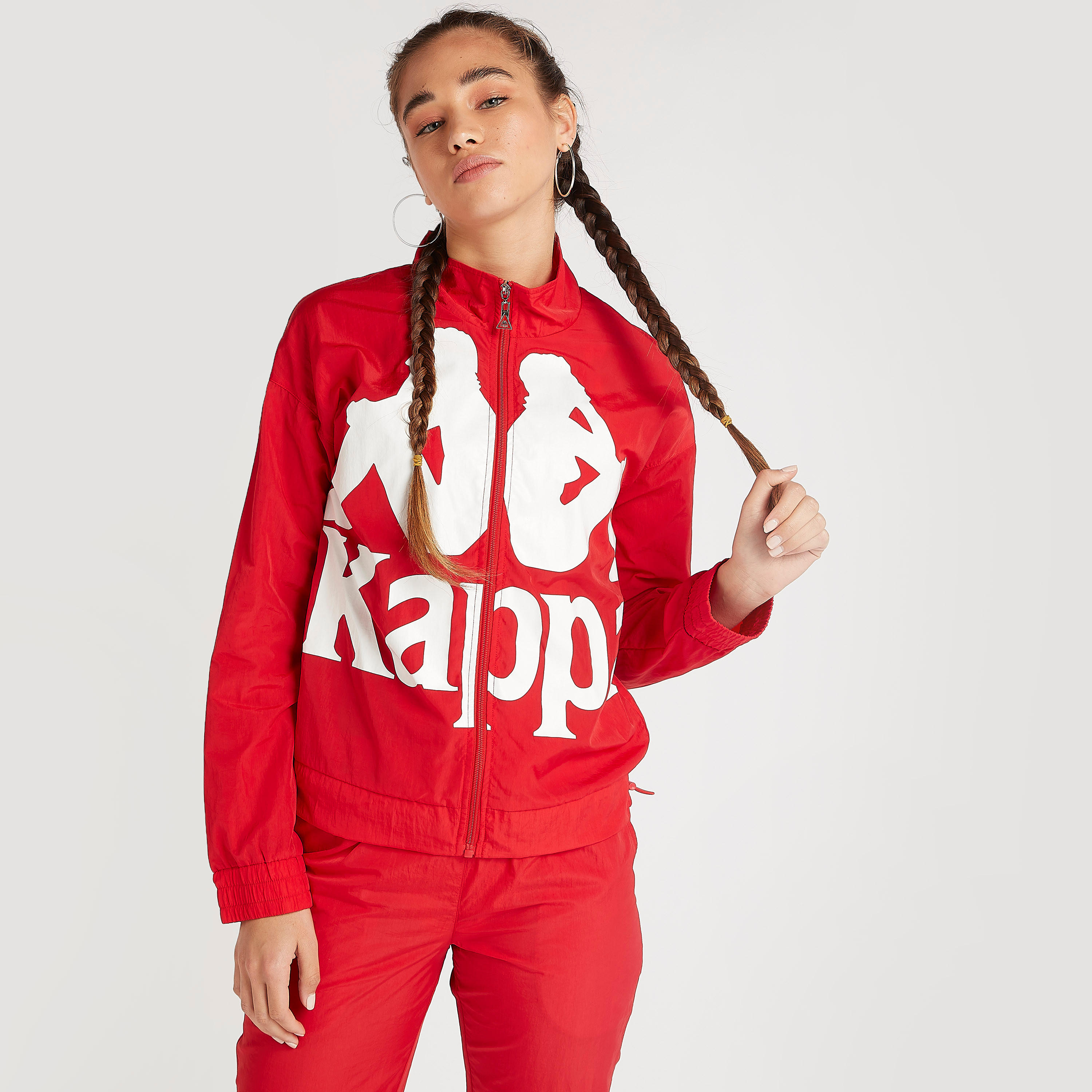 Kappa Printed Zip Through Jacket with Long Sleeves-women-clothing-sportswearandactivewear-coatsandjackets-jackets-image-1
