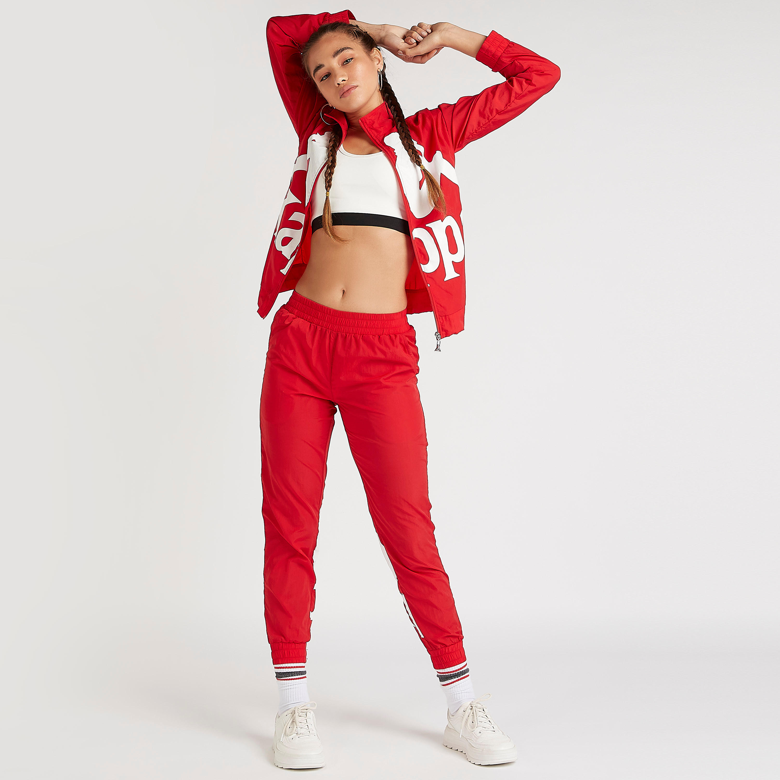 Kappa Printed Zip Through Jacket with Long Sleeves-women-clothing-sportswearandactivewear-coatsandjackets-jackets-image-2