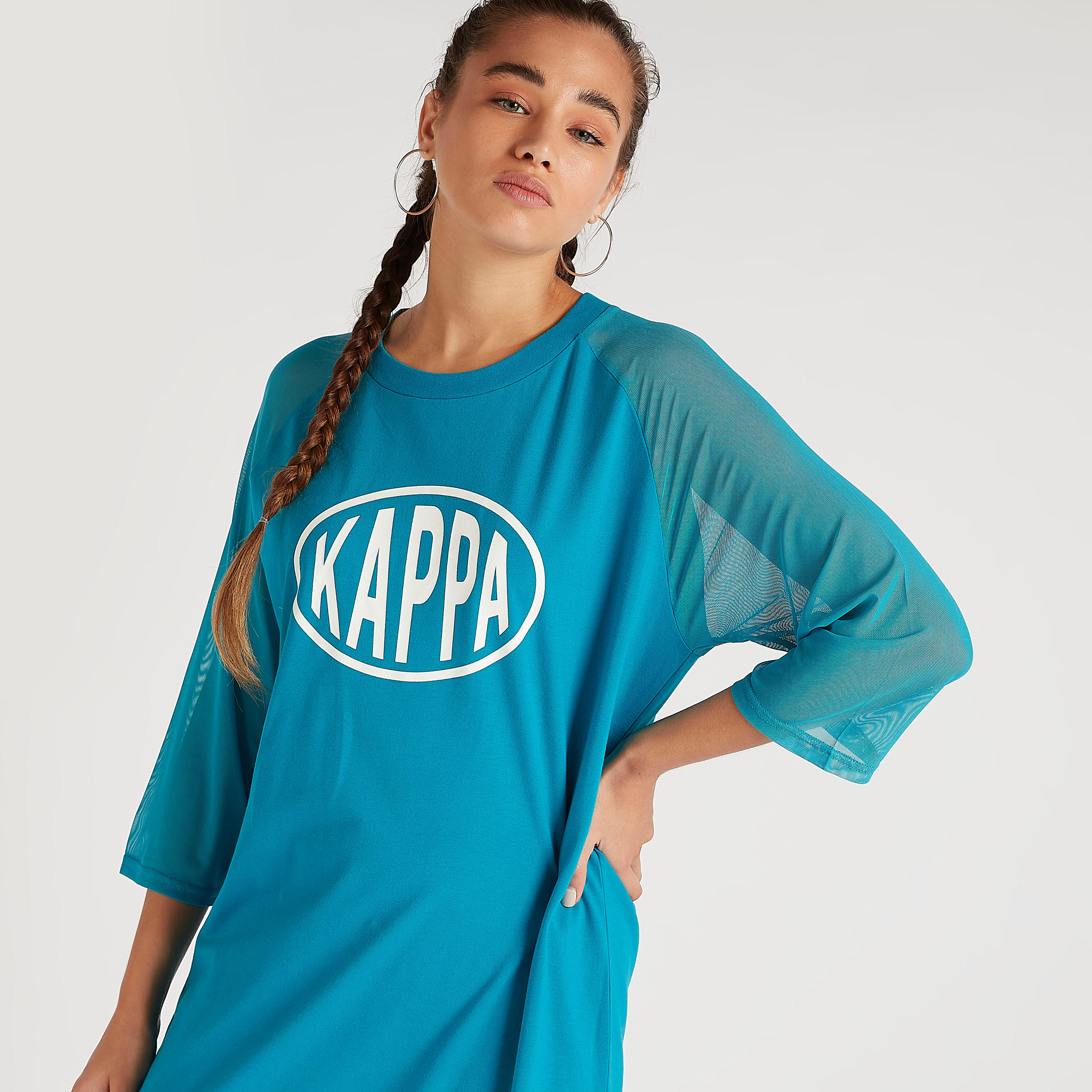 تيشيرت بياقة مستديرة وأكمام 3/4 وطبعات من كابا-women-clothing-sportswearandactivewear-tshirtsandvests-image-4