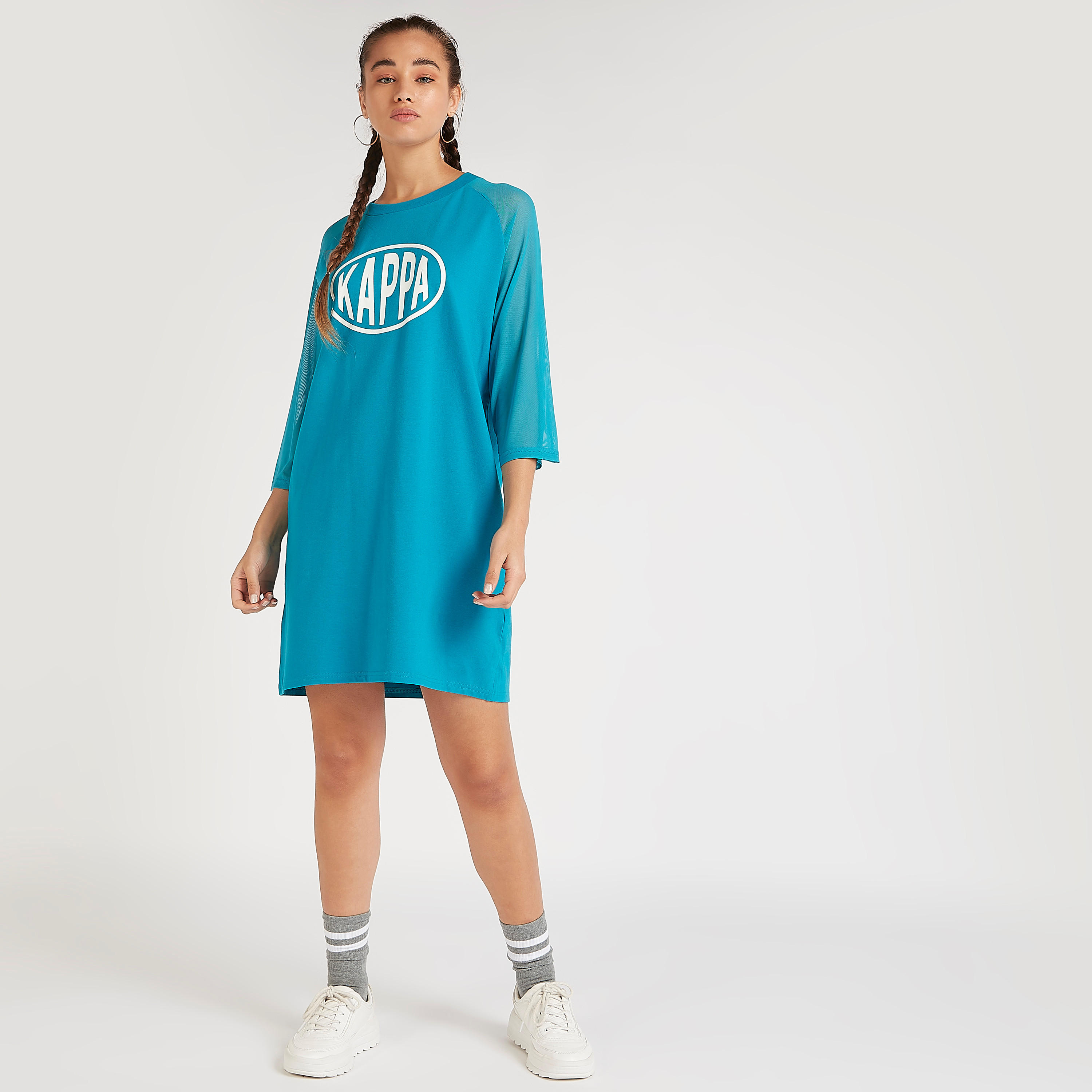 تيشيرت بياقة مستديرة وأكمام 3/4 وطبعات من كابا-women-clothing-sportswearandactivewear-tshirtsandvests-image-6
