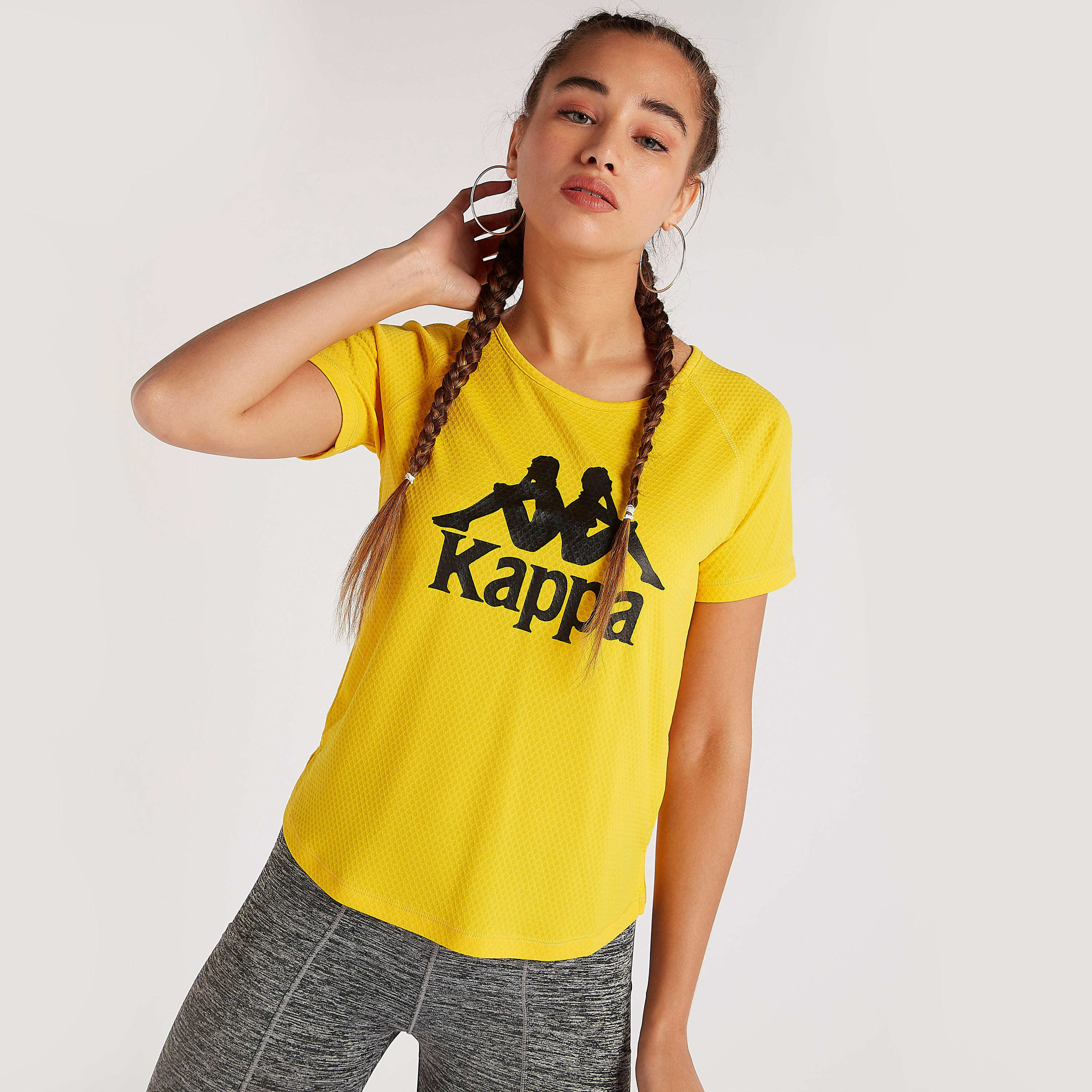تيشيرت بياقة مستديرة وأكمام قصيرة وطبعات من كابا-women-clothing-sportswearandactivewear-tshirtsandvests-image-1