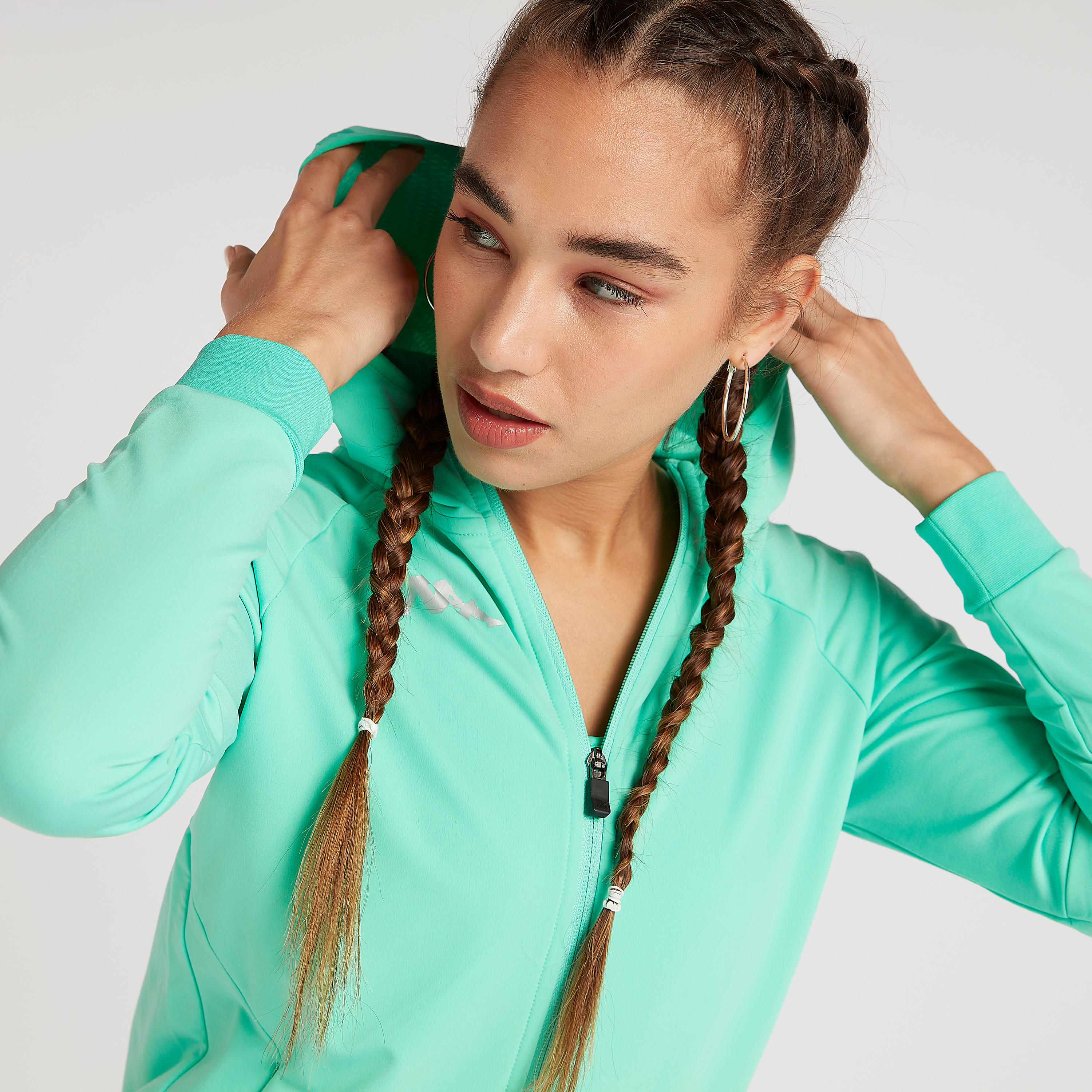 هودي سادة بسحّاب إغلاق وجيب من كابا-women-clothing-sportswearandactivewear-hoodiesandsweatshirts-image-3