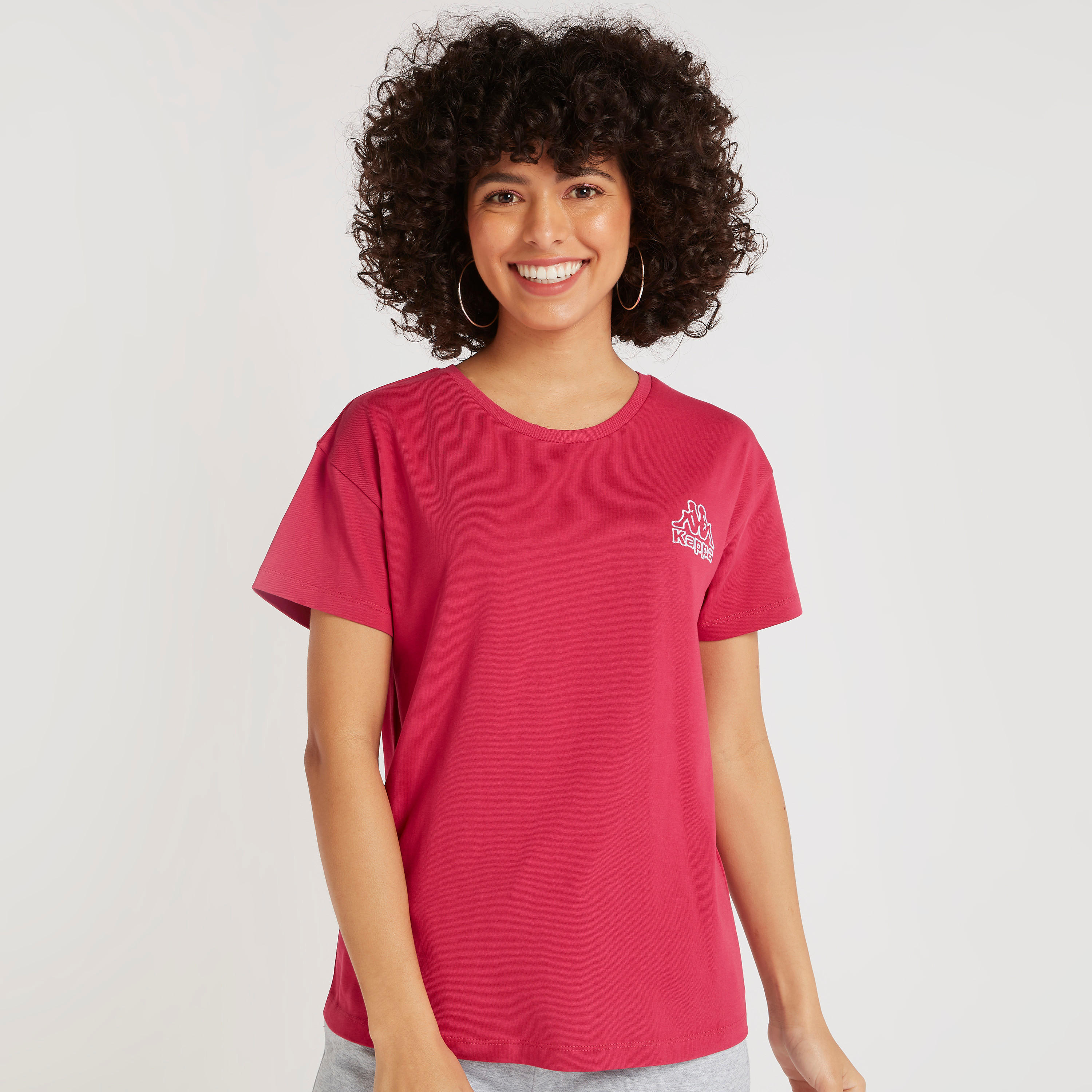 تيشيرت سادة بأكمام قصيرة من كابا-women-clothing-sportswearandactivewear-tshirtsandvests-image-3
