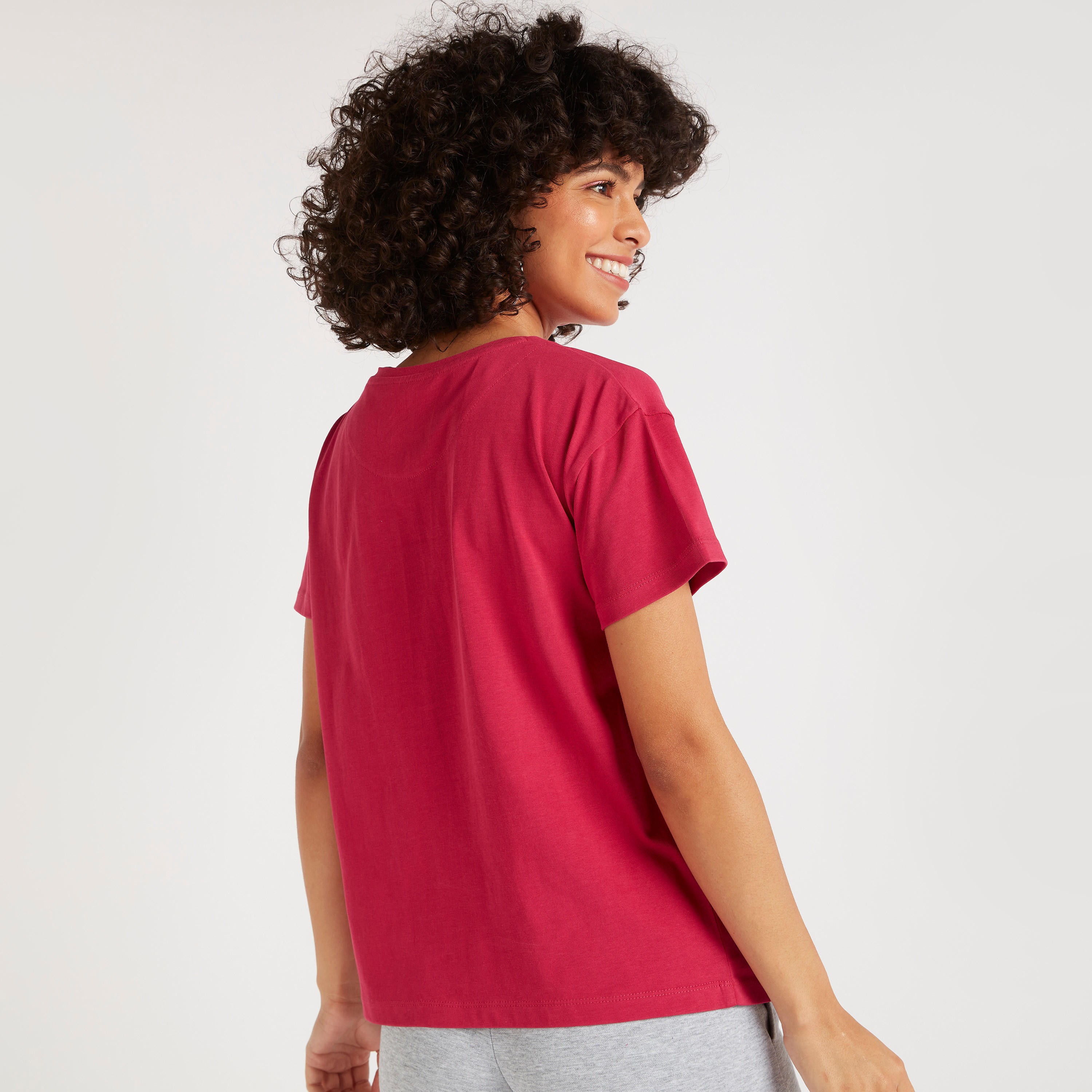 تيشيرت سادة بأكمام قصيرة من كابا-women-clothing-sportswearandactivewear-tshirtsandvests-image-2